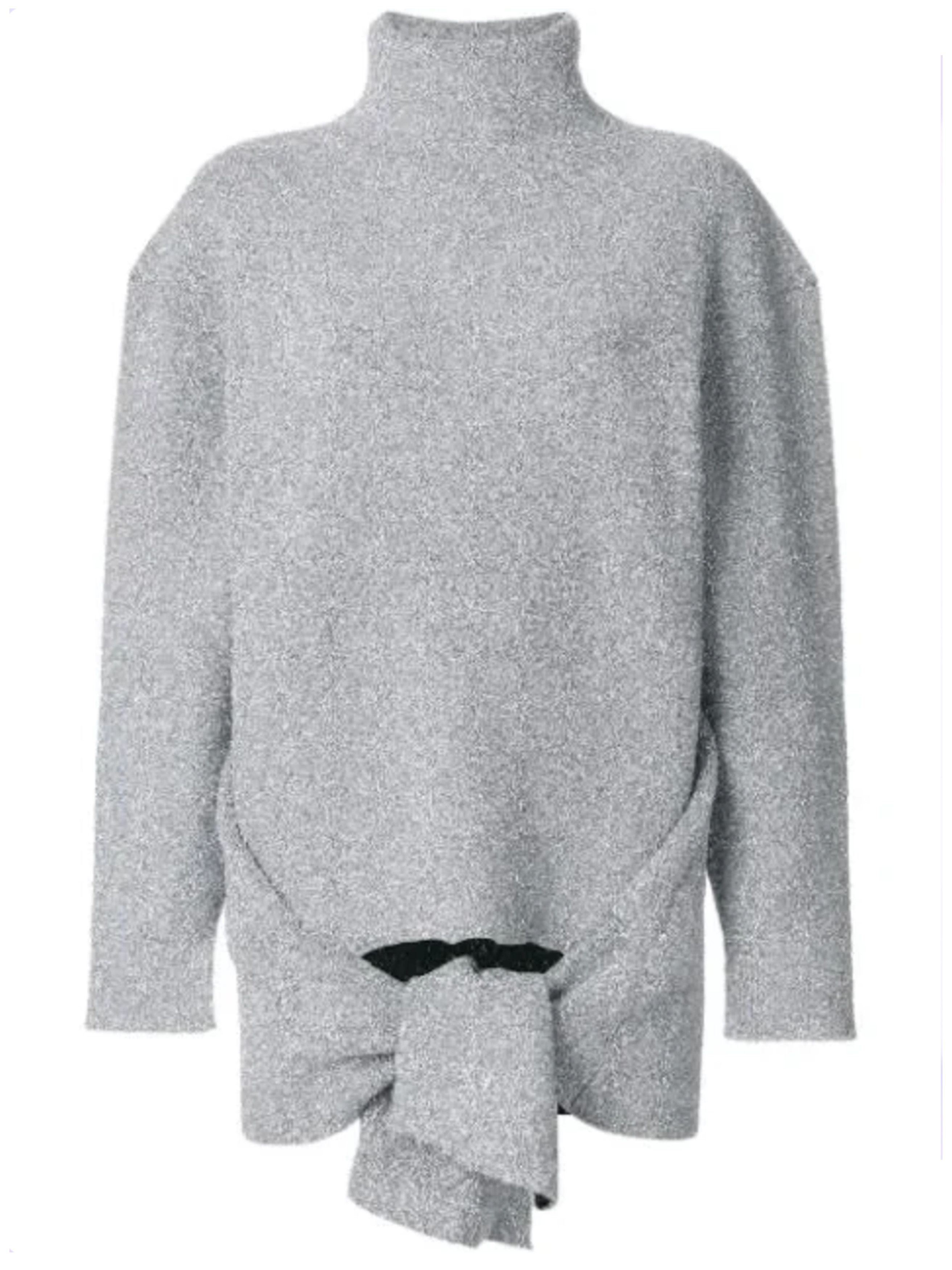Balenciaga Balenciaga Metallic Deconstructed Sweater - Silver Knitwear Size S / US 4 / IT 40 - 2 Thumbnail