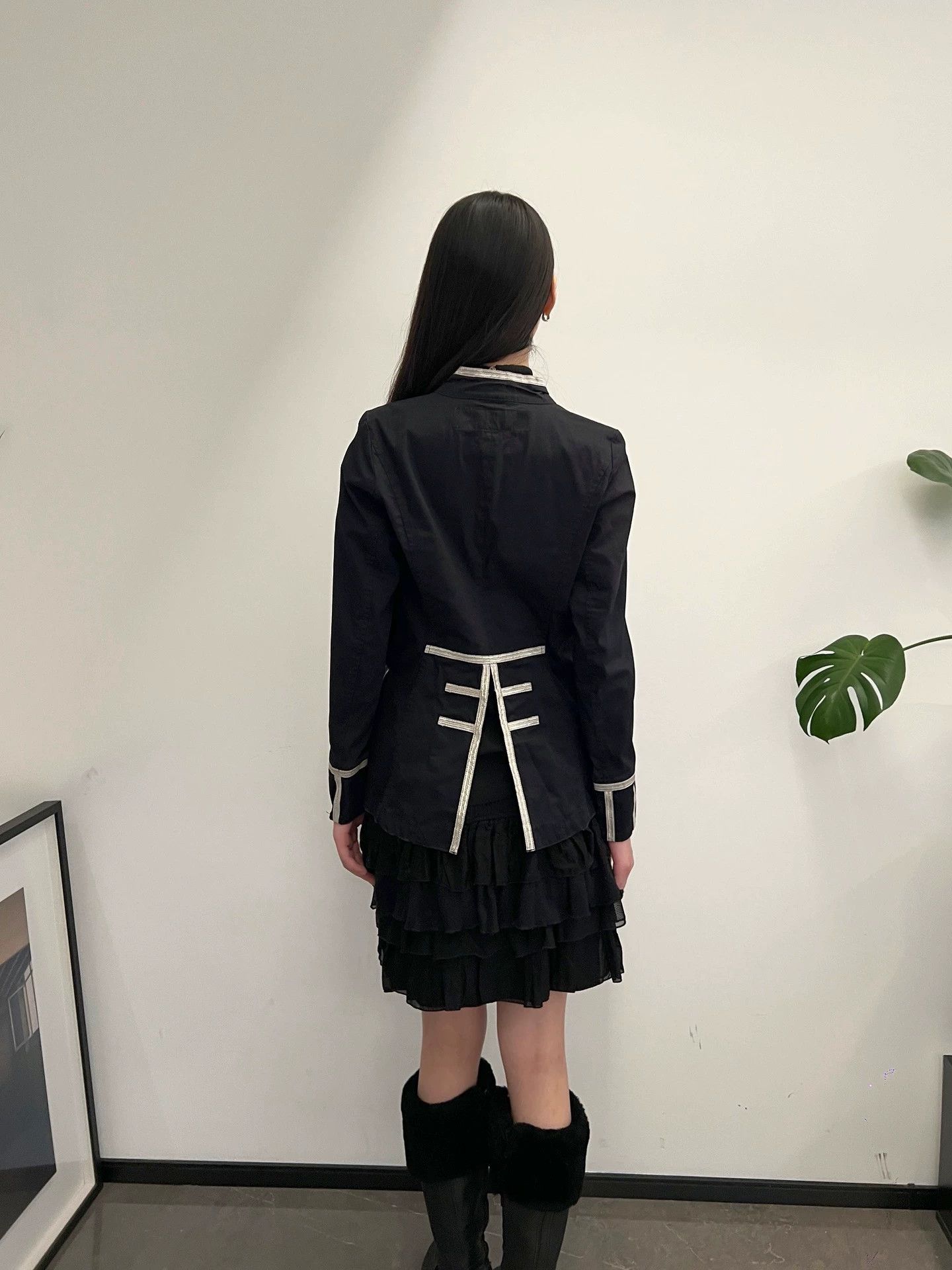 Vintage Women's French Vintage Court Stand Collar Denim Jacket Size XS / US 0-2 / IT 36-38 - 7 Thumbnail