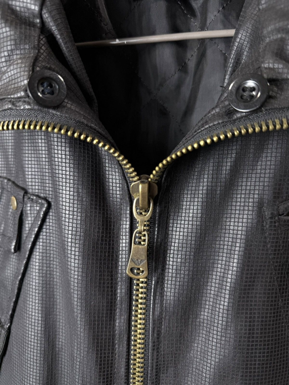 ジャケット・アウター Archive EMPORIO ARMANI leather jacket Emporio Armani Vintage 90s Archive Double Breasted Calf