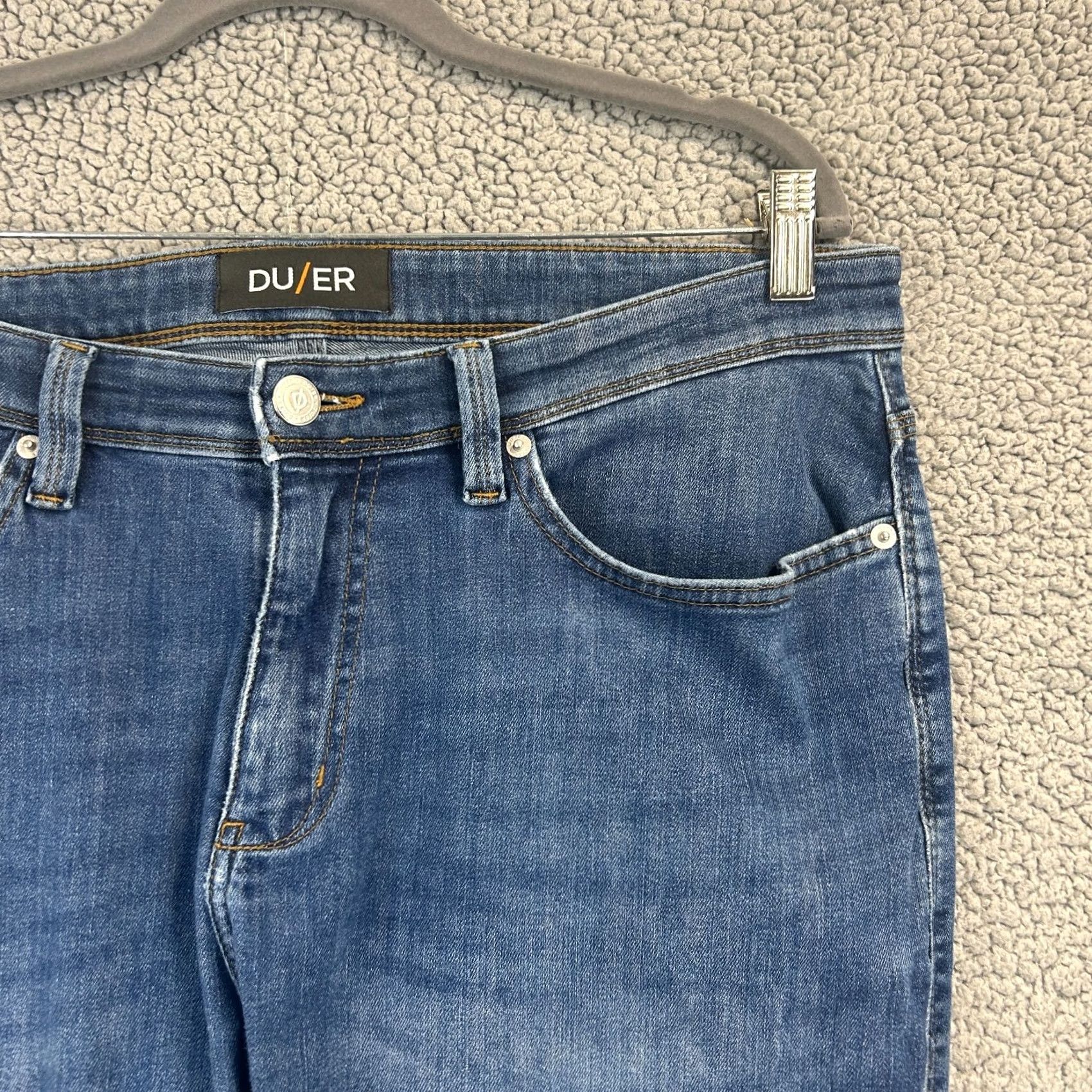 DUER DU/ER Jeans Blue Denim L2X Relaxed Taper Stretch 36x31 Men Size US 36 / EU 52 - 2 Thumbnail