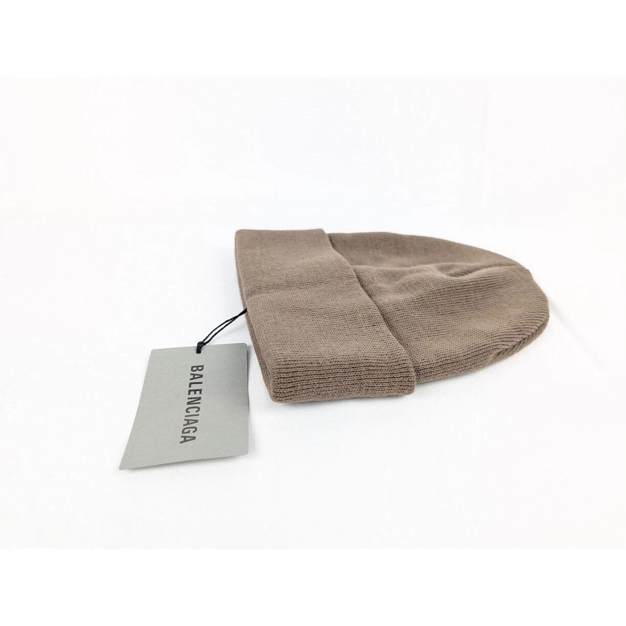Balenciaga o1rshd1 Q:2 / Size: 2 / Wool Logo Beanie In Brown Size ONE SIZE - 3 Thumbnail