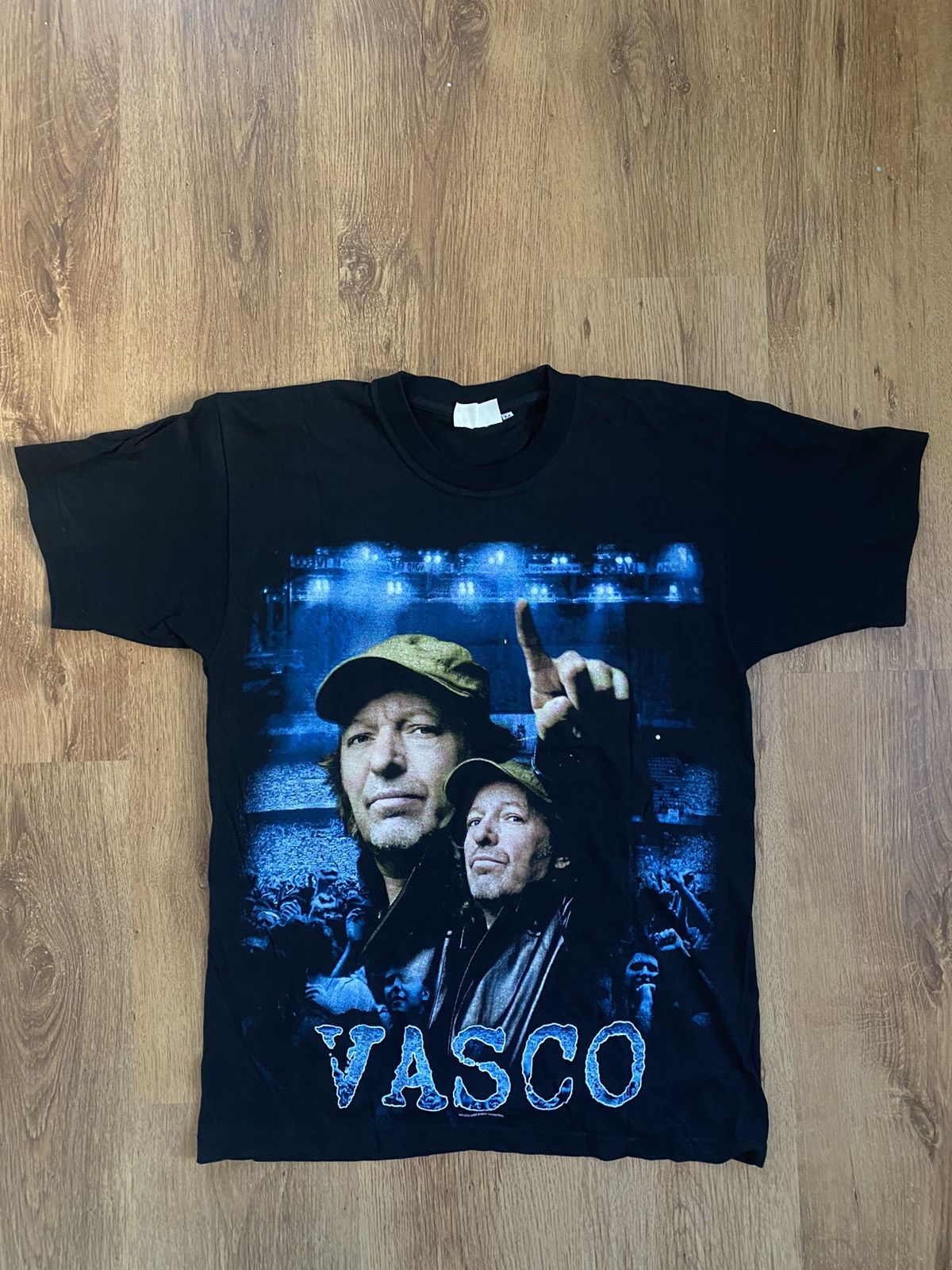 image of Italian Designers x Rock Tees Vasco Rossi Legalized Vintage T-Shirt in Black, Men's (Size Medium)