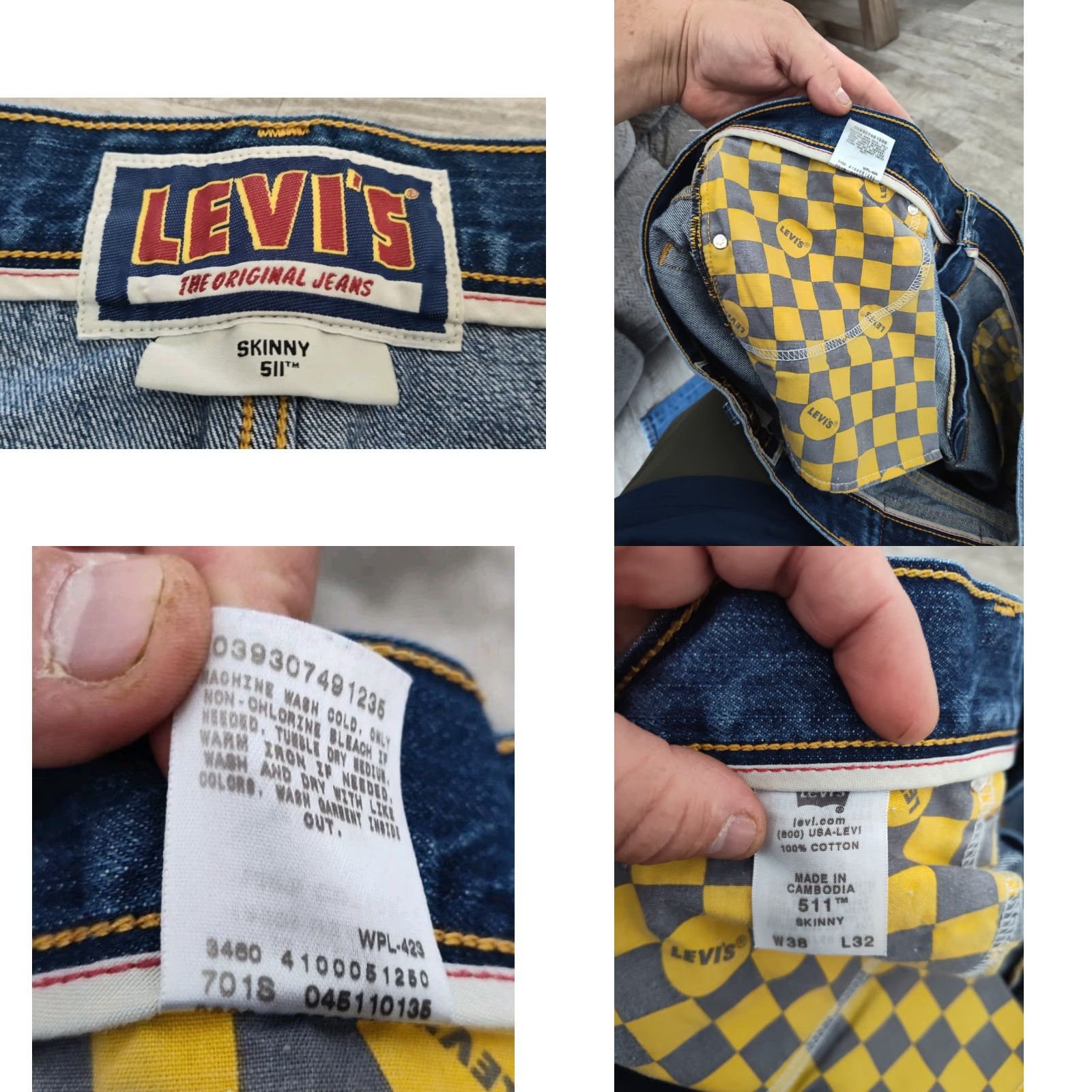 Levi's Levi's 511 Slim Fit Jeans Mens Size 38x32 Denim Vintage 90s Faded Whiskered Skinny Size US 38 / EU 54 - 8 Thumbnail