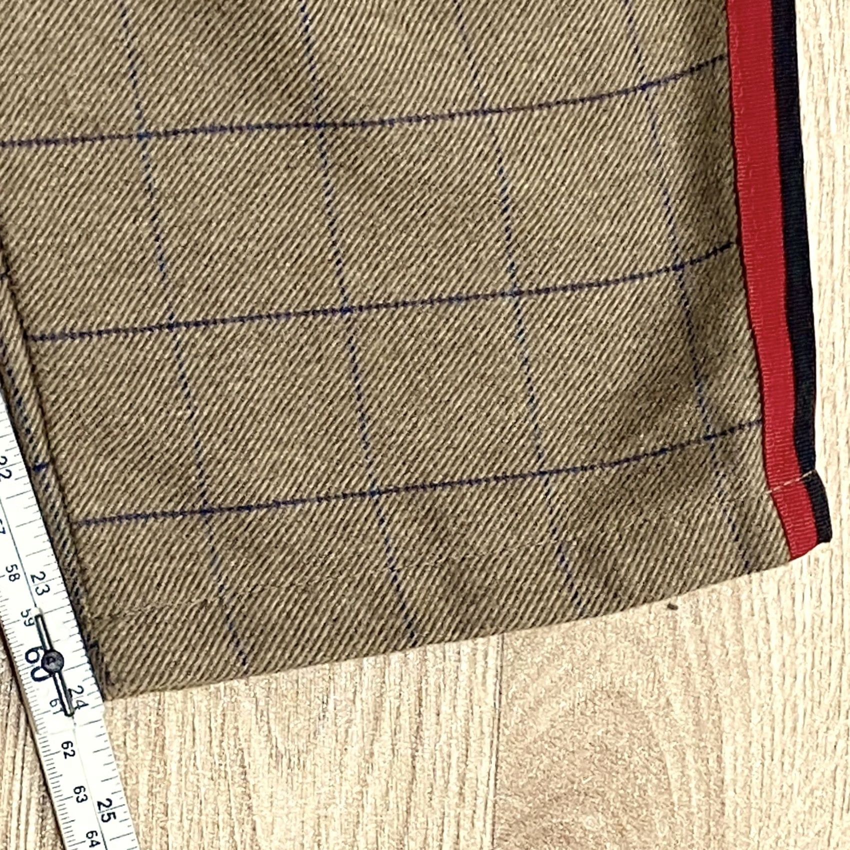 Vintage Love From Italy Trousers Size Medium Wool Blend Brown Blue Check Crop L24” Women Adjustable Zip/Belted Casual 70% Polyester 15% Wool 15% Viscose Size 32" / US 10 / IT 46 - 5 Thumbnail