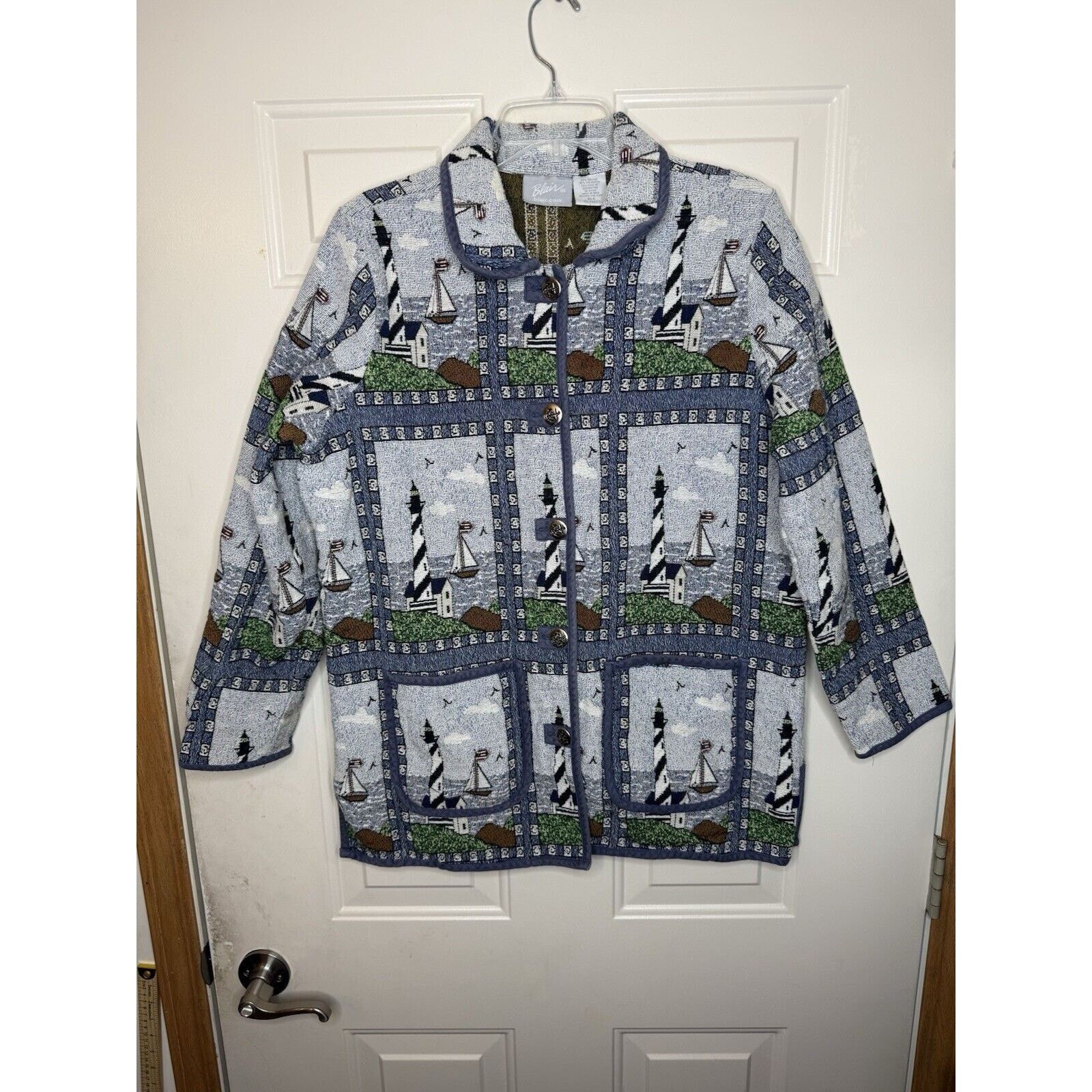 & Other Stories VINTAGE BLAIR LIGHTHOUSE TAPESTRY JACKET BUTTON-UP WOMENS XL Size US XL / EU 56 / 4 - 1 Thumbnail