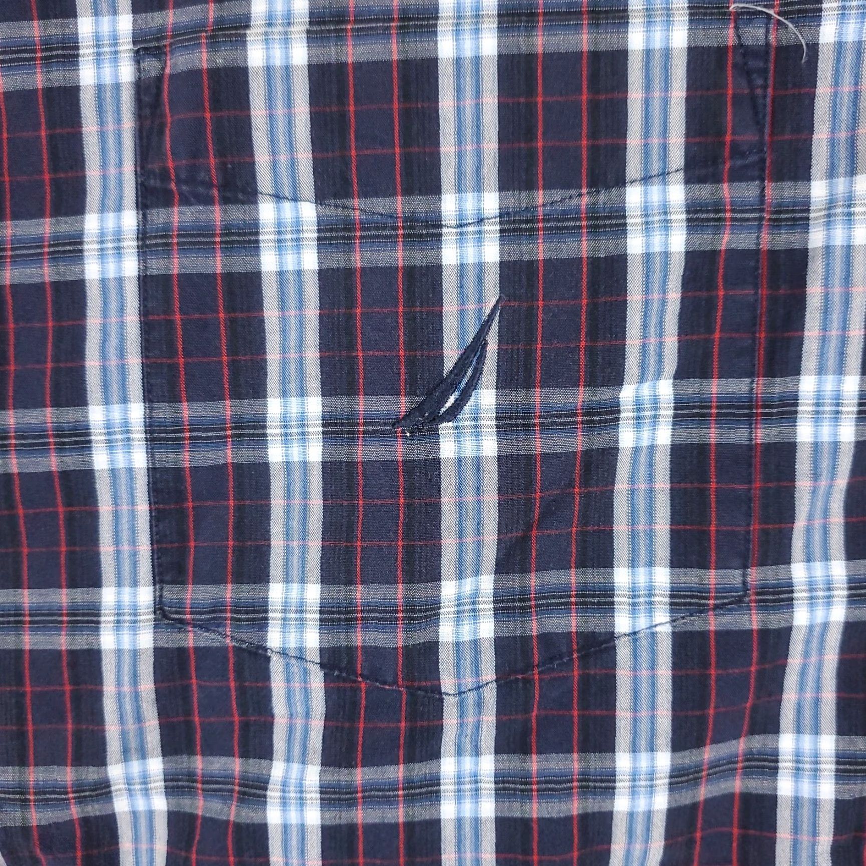 Nautica Nautica Shirt Mens Medium Blue Plaid Button-Up Long Sleeve Casual Business Formal Cotton Regular Collar Down Mens Size US M / EU 48-50 / 2 - 2 Thumbnail
