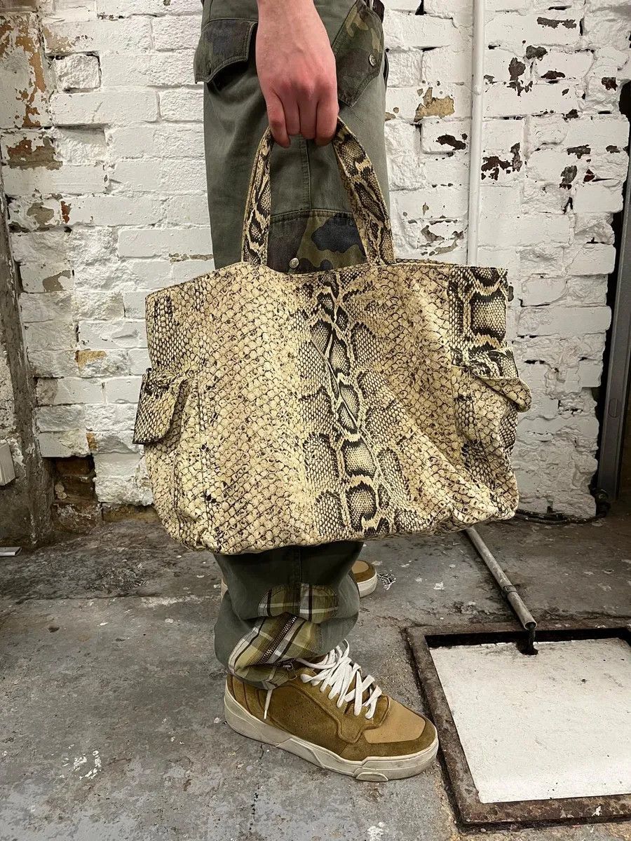 Roberto Cavalli Roberto Cavalli Beige Snake Print Handle Tote Bag Size ONE SIZE - 2 Thumbnail