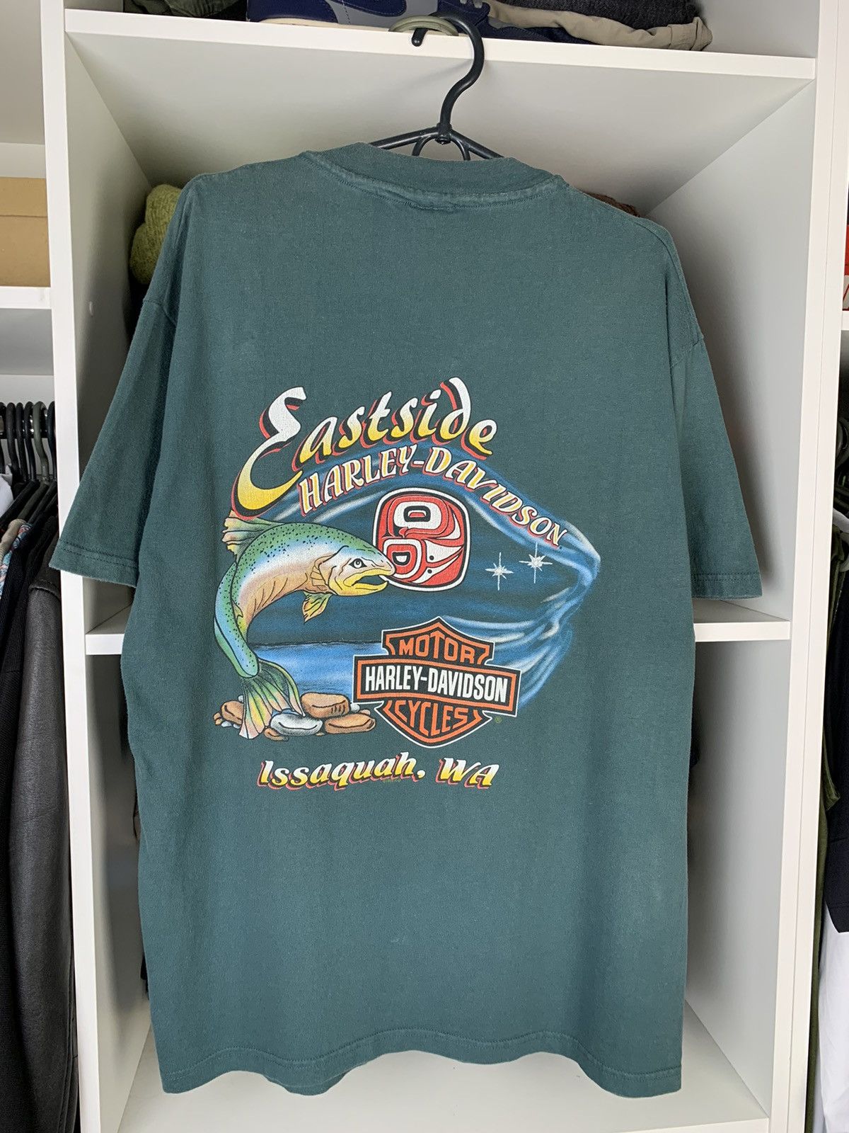 Harley Davidson × Vintage Vintage 90s Harley Davidson Eastside Made in Usa T-shirt Size US L / EU 52-54 / 3 - 2 Thumbnail