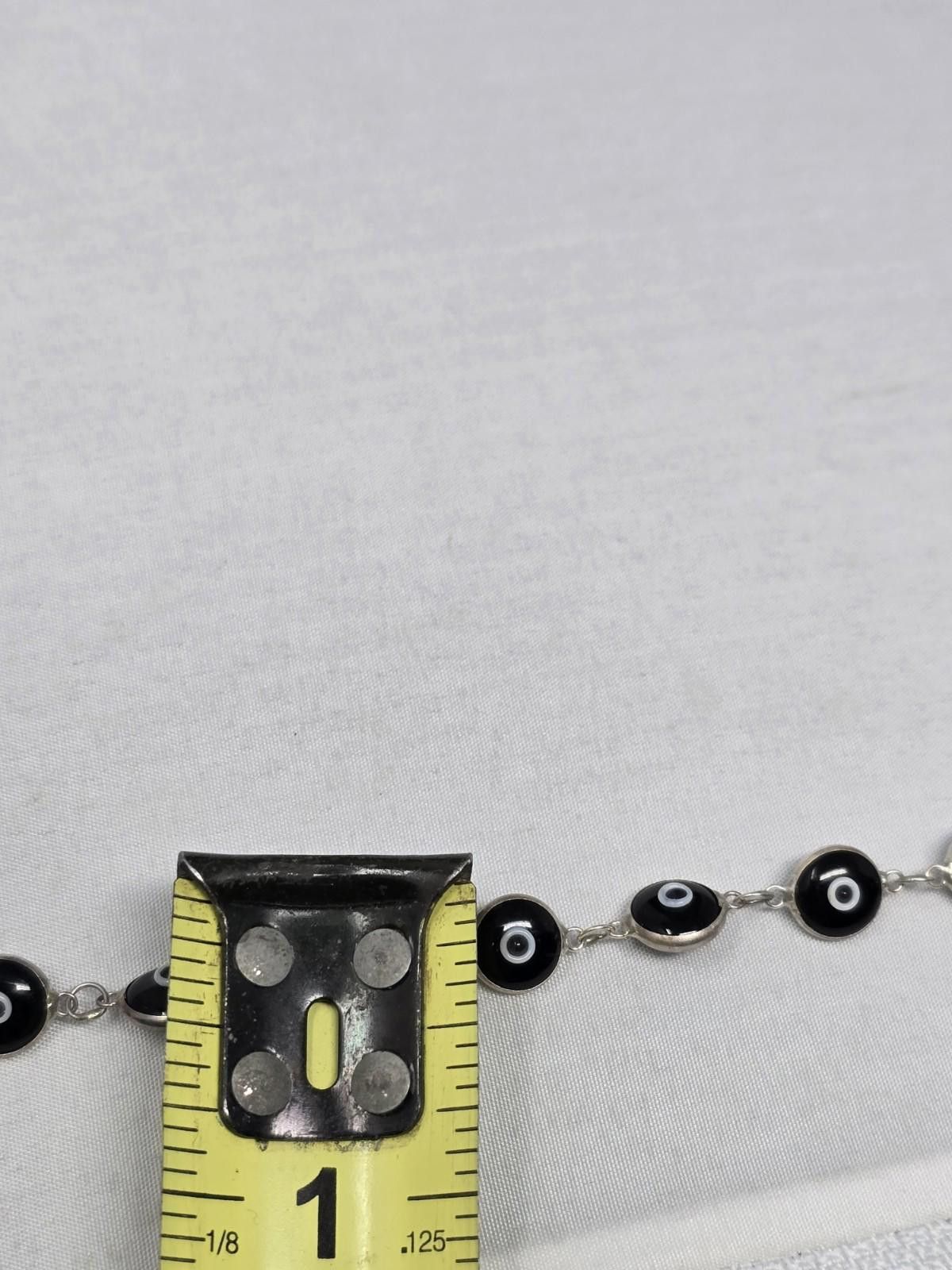 Other Sterling Silver Black Evil Eye Glass Bead Bracelet Size ONE SIZE - 3 Thumbnail