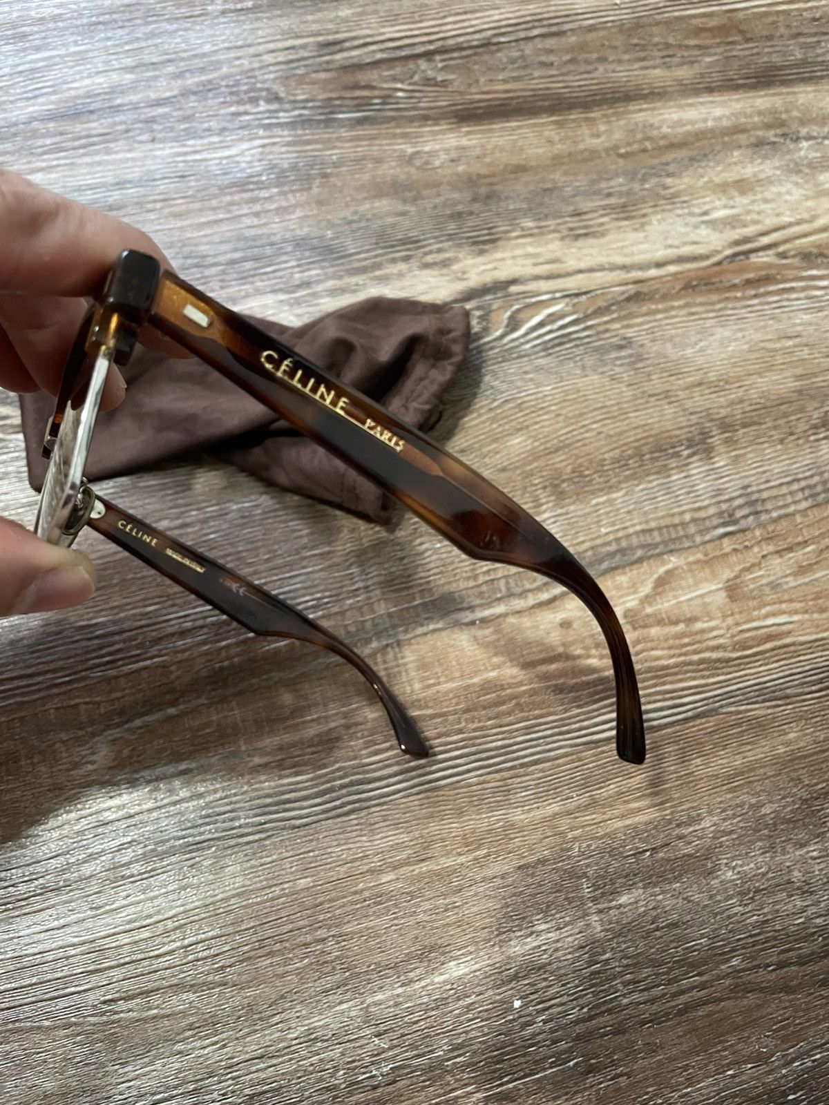 Celine CL40054U Mineral Havana Tortoise Cat Eye Half Rim Sunglasses Size ONE SIZE - 13 Thumbnail