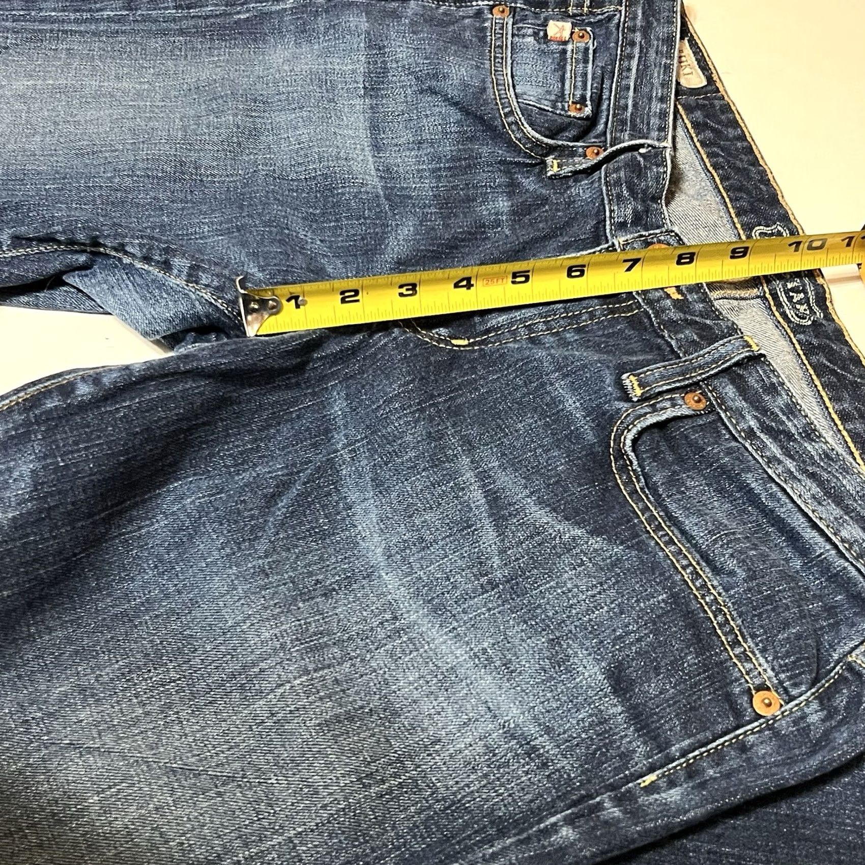 Vintage BIG STAR Jeans Women Capri Denim 34x27 Blue Rikki Logo Embroidered Stretch Leather Zip Regular Inseam 27in Size 24" / US 00 / IT 34 - 4 Thumbnail