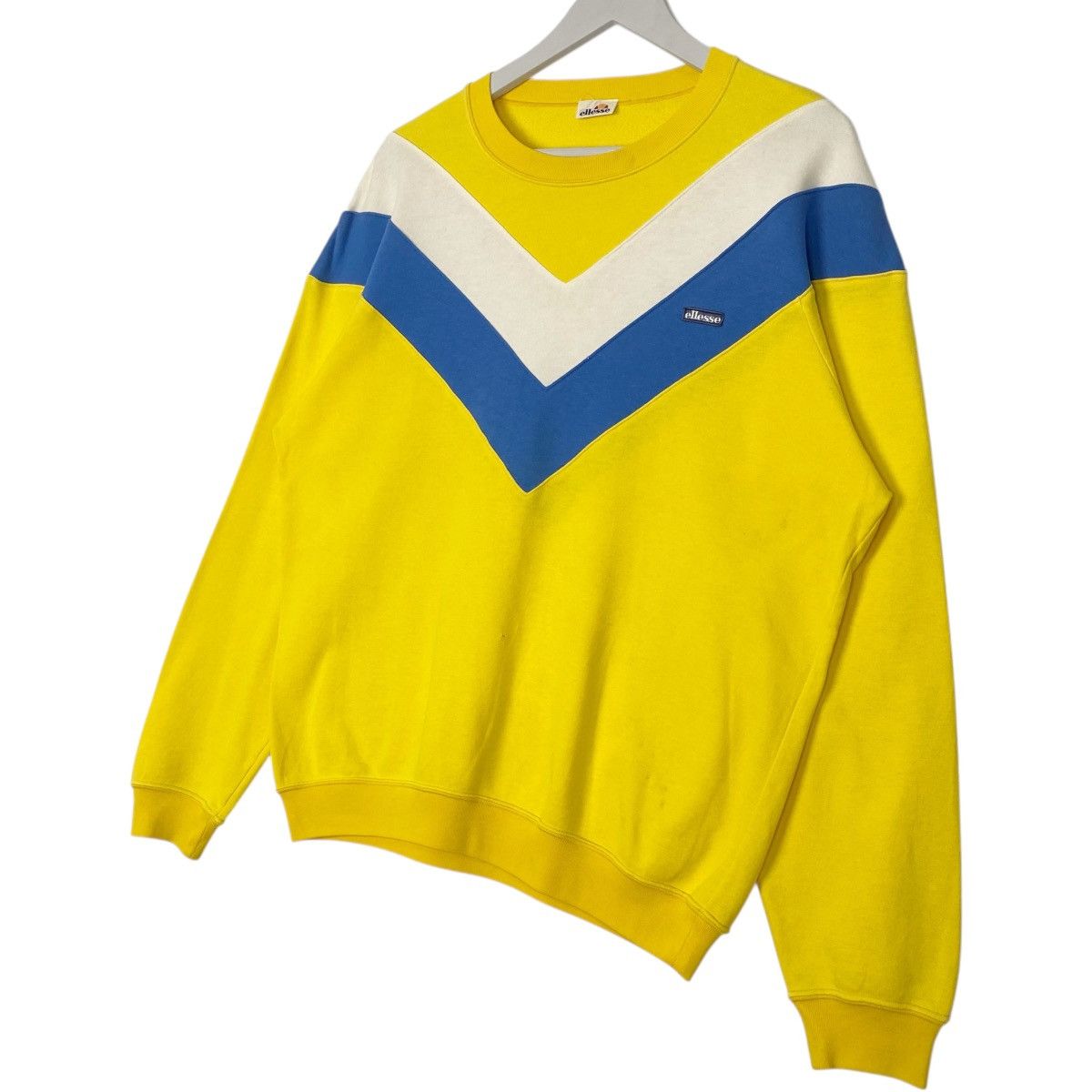 Vintage Ellesse Small Logo Crewneck Sweatshirt Yellow Size M Menswear