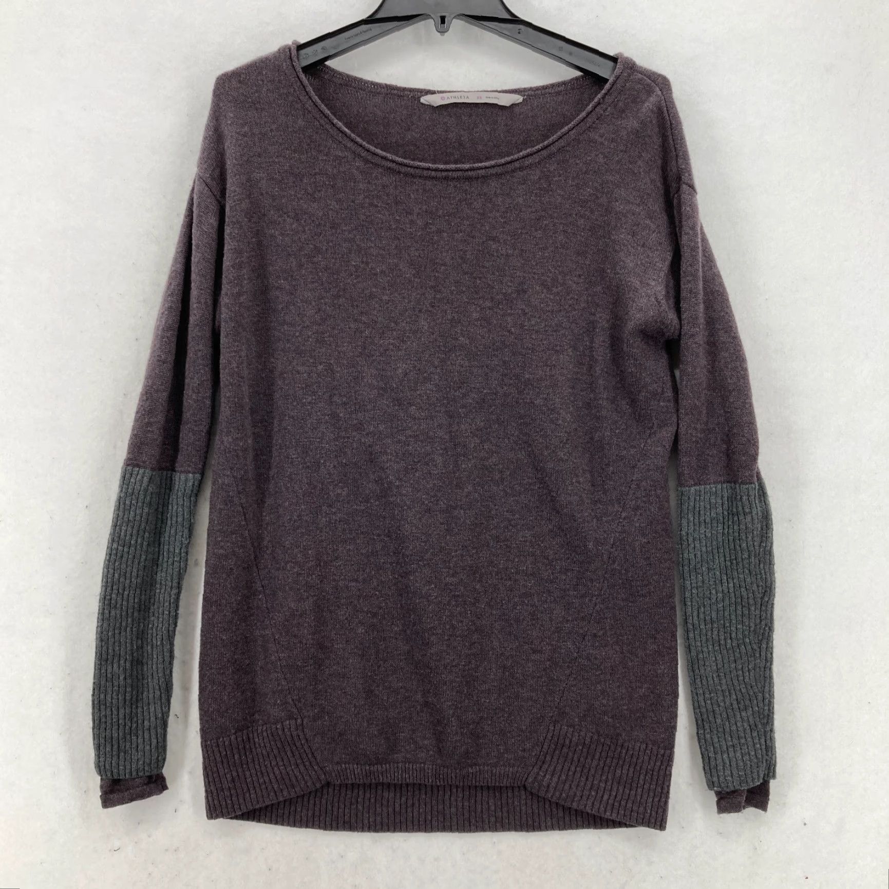 Athleta Athleta Merino Wool Nopa Sweater Women's XS Purple Boho Ribbed Sleeves Pullover Casual Knit Shirt Size XS / US 0-2 / IT 36-38 - 2 Thumbnail
