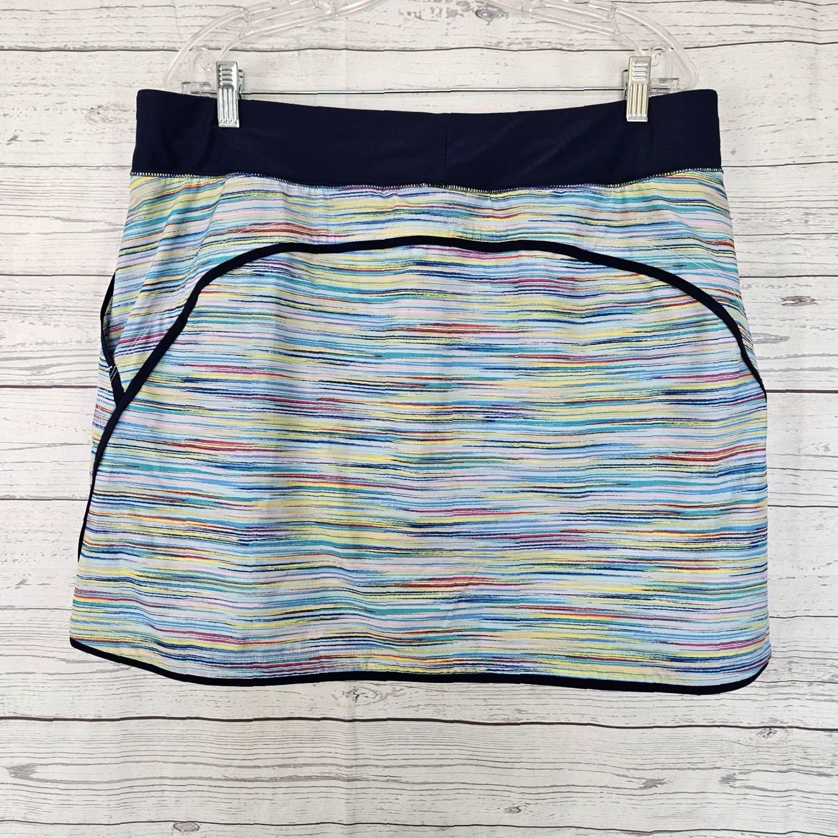 Lands' End Lands End Womens Swim Skirt Skort Sz 16 Blue Red Pull On Size 38" / US 16 / IT 52 - 2 Thumbnail