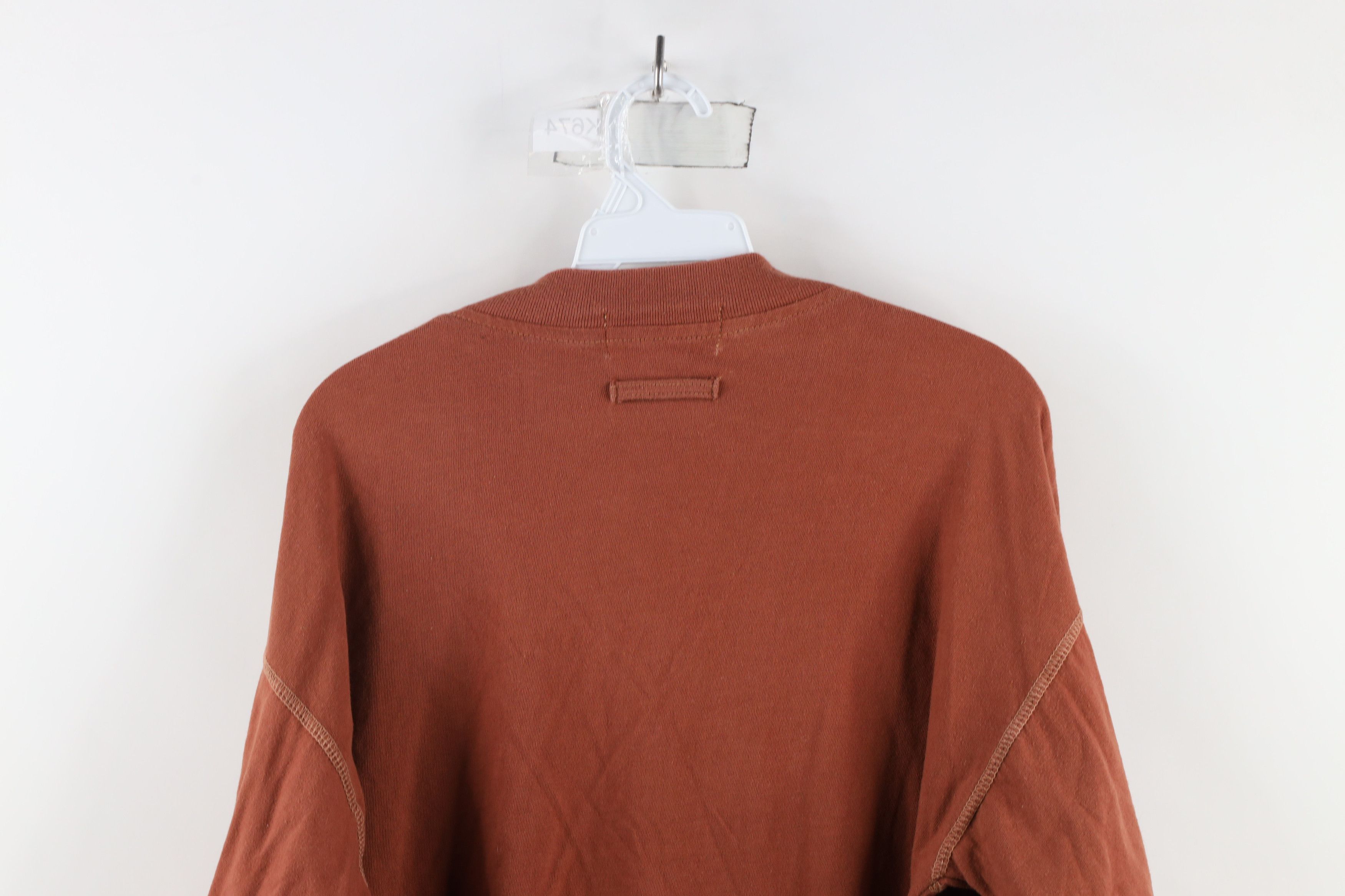 Vintage Vintage 90s Streetwear Long Sleeve Henley T-Shirt Orange Size US M / EU 48-50 / 2 - 8 Thumbnail