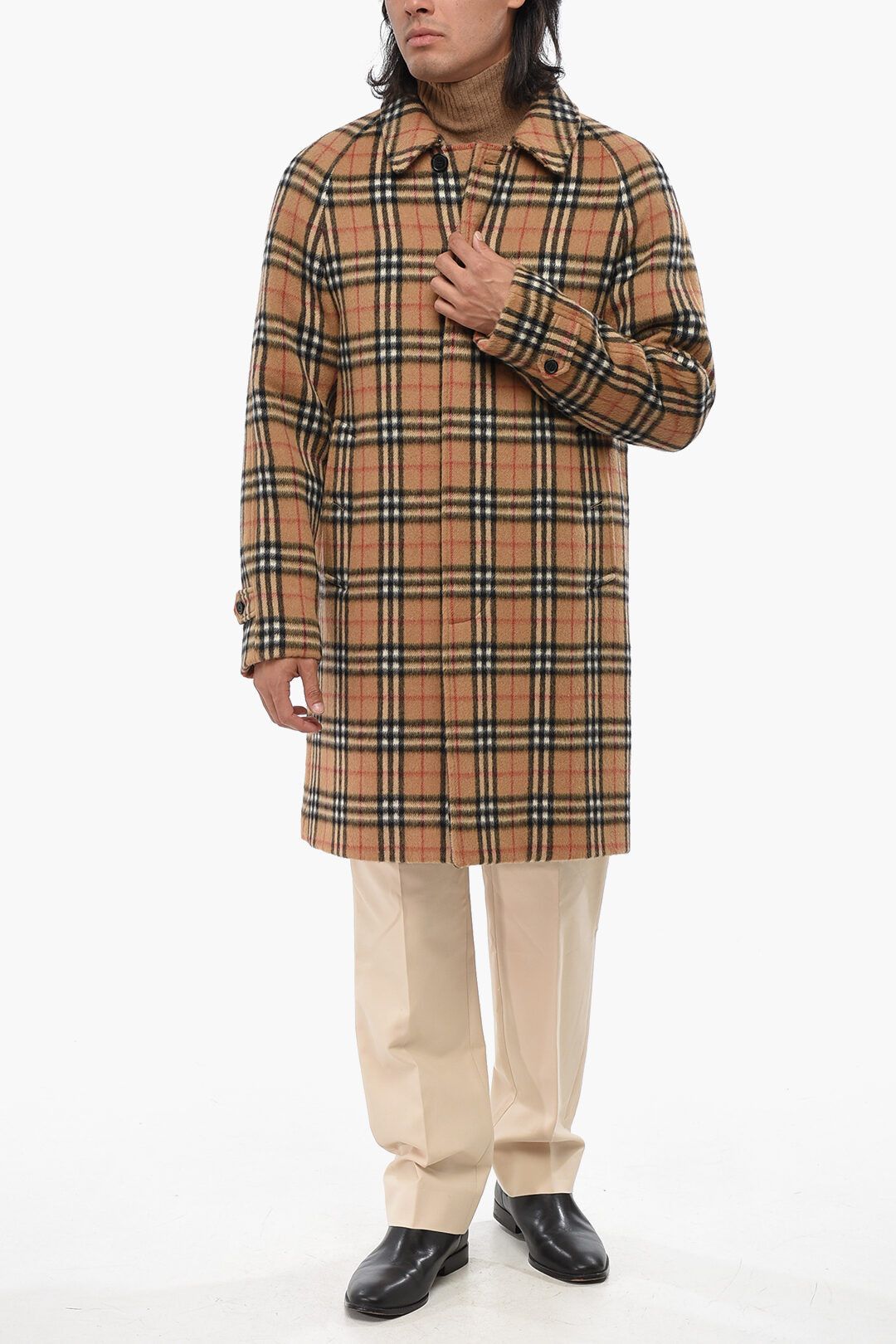 Burberry og1mm1125 Checked Wool Blend Coat in Multicolor Size US M / EU 48-50 / 2 - 4 Thumbnail