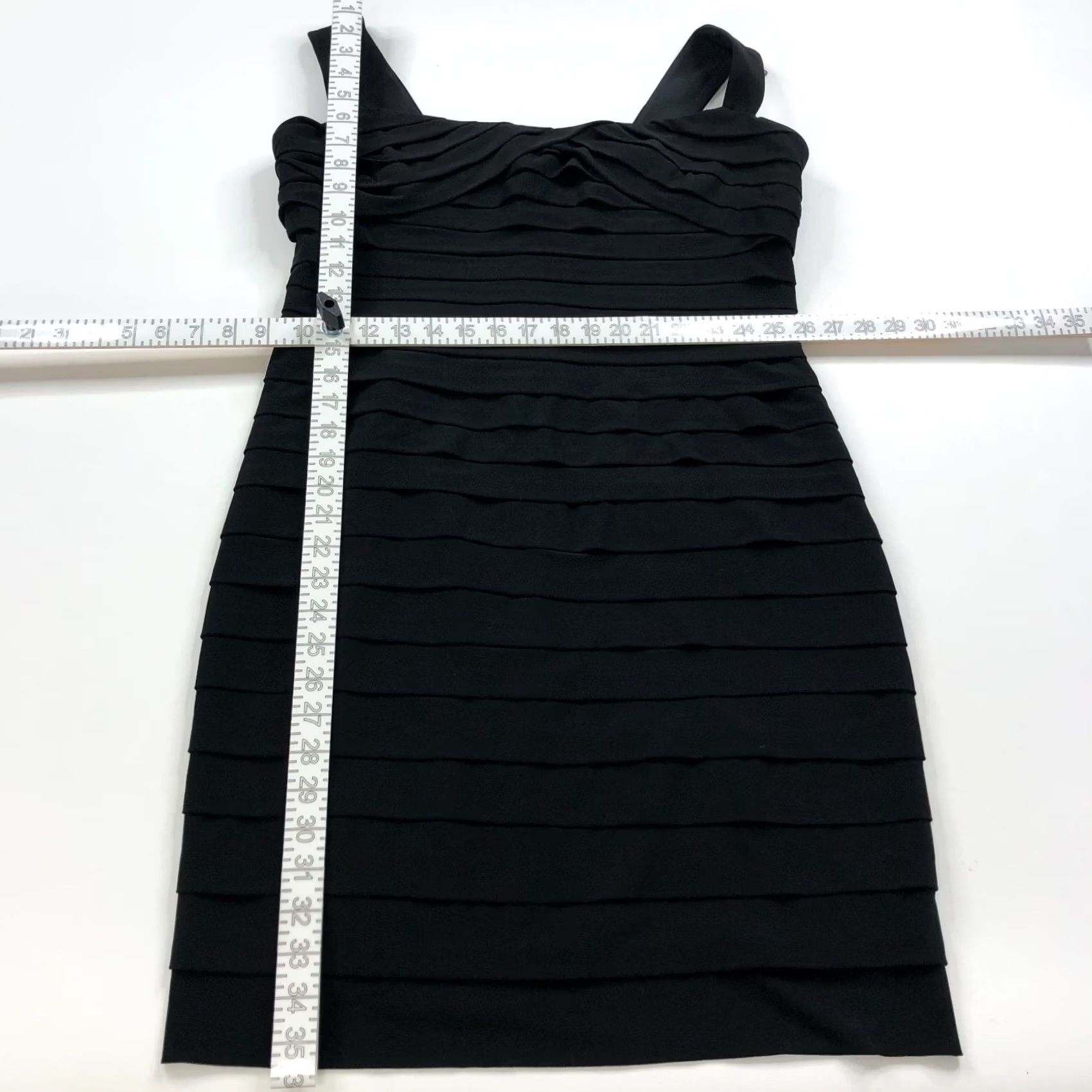 Ralph Lauren Lauren Ralph Lauren Dress 14 Black Sheath Tiered Above Knee Length MINT Size XL / US 12-14 / IT 48-50 - 3 Thumbnail