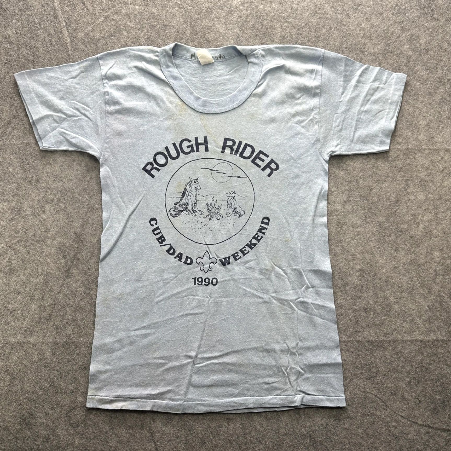 Vintage VINTAGE Rough Rider Cub Dad Weekend Shirt Mens M Blue 1990s Scout Camp Graphic Print Crew Neck Short Sleeve Men Size US M / EU 48-50 / 2 - 2 Thumbnail
