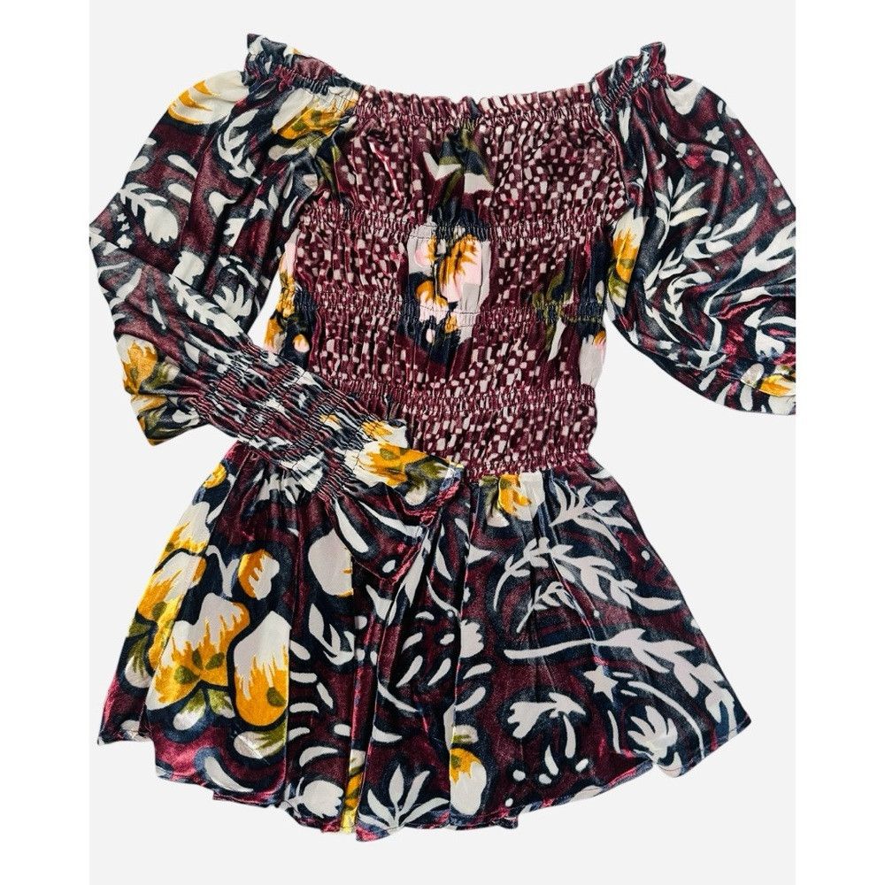Free People New Free People Bali Aveline Velvet Mini Dress Size XS Size XS / US 0-2 / IT 36-38 - 6 Thumbnail