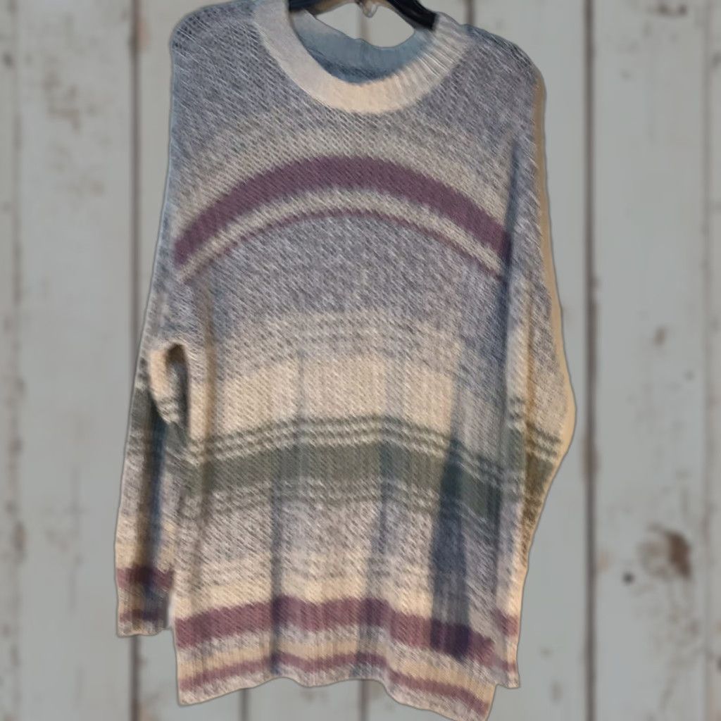 American Eagle Outfitters American Eagle Outfitters Tunic Sweater Women Size S Multicolor Striped 3/4 Sleeve Open-Knit Fall Winter Colorful Womens Size S / US 4 / IT 40 - 1 Thumbnail
