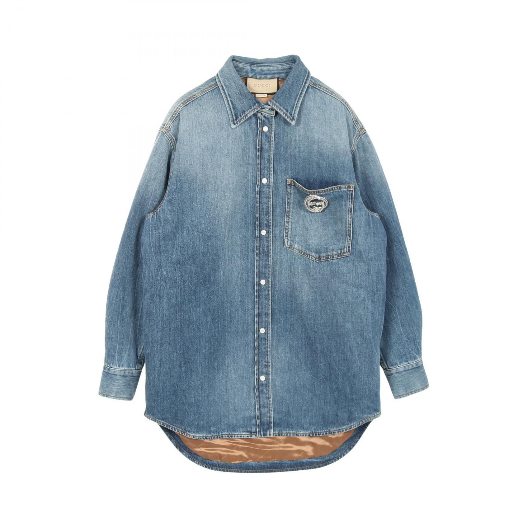 Gucci Gucci Gucci Washed Organic Denim Shirt Cotton Jacket Textile Outerwear 772882 DUTY FREE for USA Size ONE SIZE - 1 Thumbnail