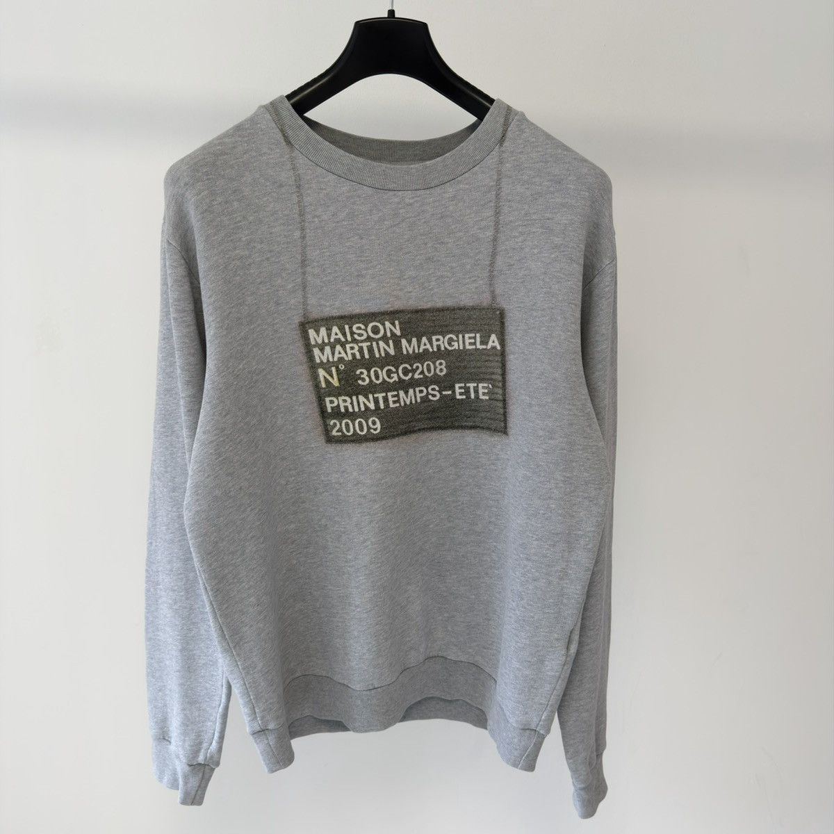 Maison Margiela S/S 09 Grey Cotton ‘Plaque Logo’ Sweatshirt Size US M / EU 48-50 / 2 - 1 Thumbnail