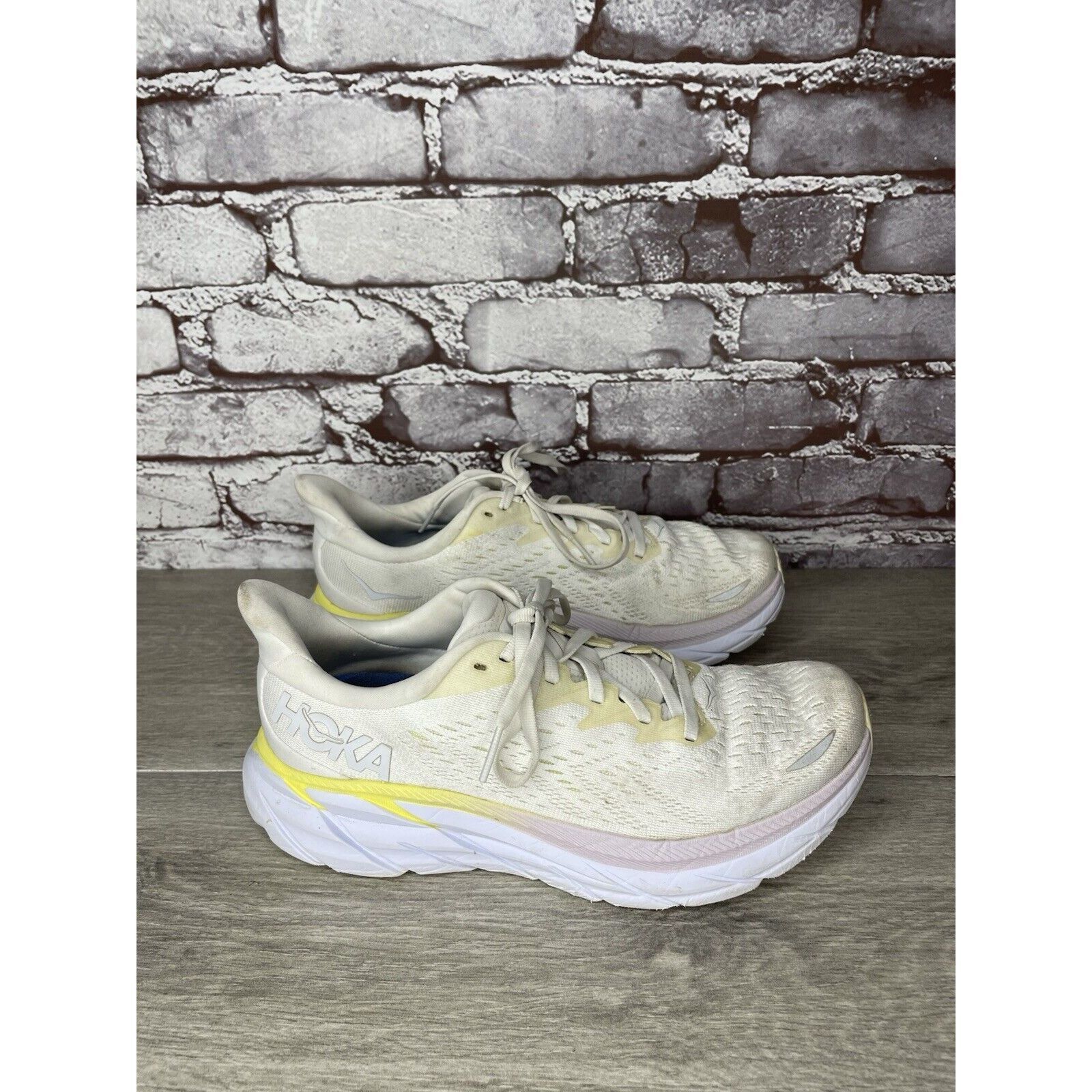 Hoka Hoka One One Clifton 8 1119394 BDBBW White Yellow Running Sn Size US 8 / IT 38 - 19 Thumbnail