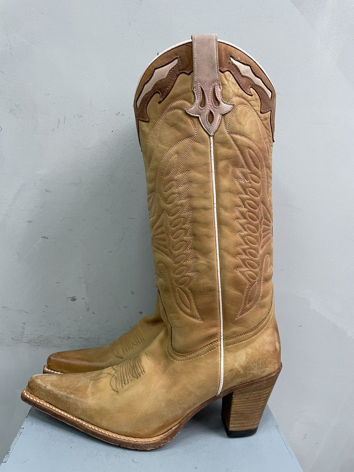 Western Rise Western garley davidson style leather moto heel boots guidi Size US 7.5 / EU 40-41 - 4 Thumbnail