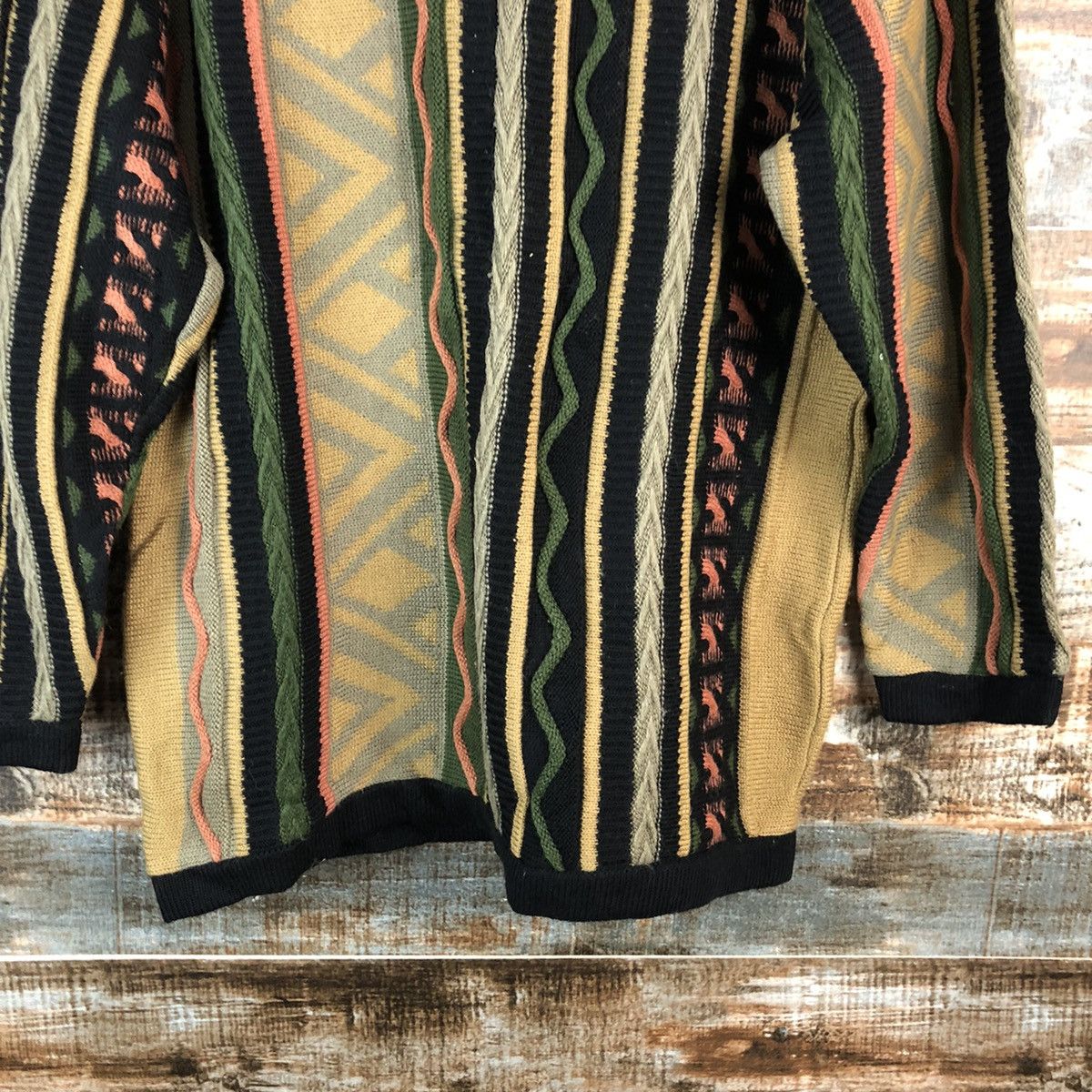 Homespun Knitwear Sel Suche japan Brown stripe like coogi Knitwear #A2505 Size US S / EU 44-46 / 1 - 6 Thumbnail