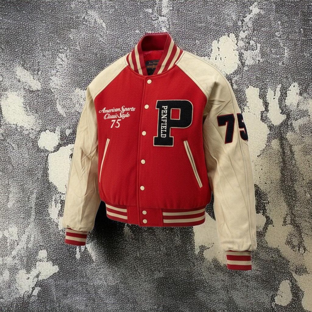 Penfield 🔥Vintage Penfield Letterman Leather Sleeve Varsity Jacket Size US M / EU 48-50 / 2 - 1 Thumbnail