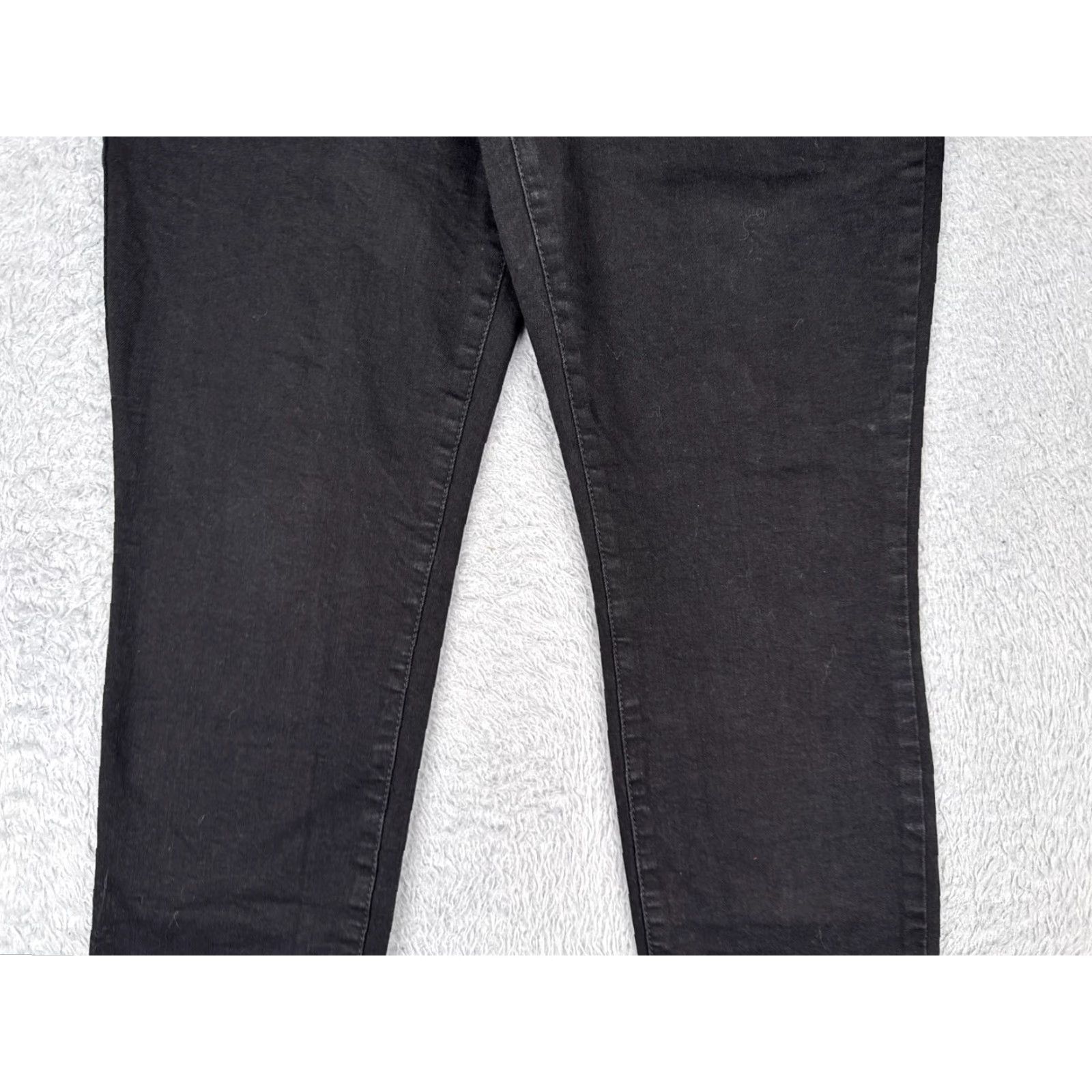 Vintage Style&co Jeans Womens 12 Black Denim Ankle High Rise Tapered Skinny 32x28 Size 34" / US 12 / IT 48 - 3 Thumbnail