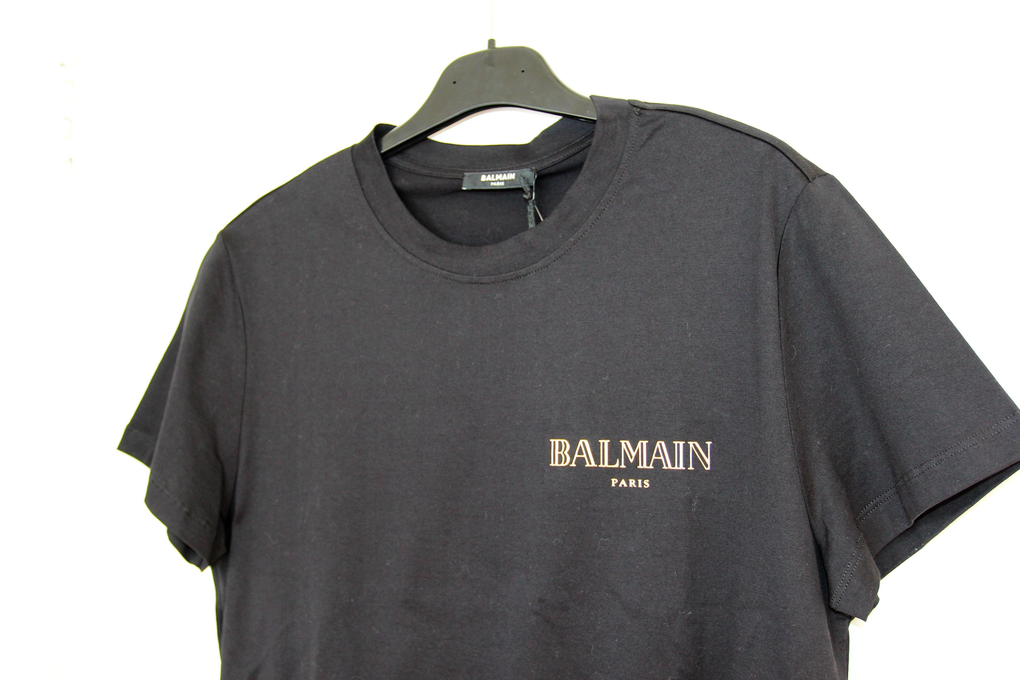 Balmain BNWT AW25 BALMAIN VINTAGE GOLD LOGO BLACK TSHIRT M Size US M / EU 48-50 / 2 - 4 Thumbnail