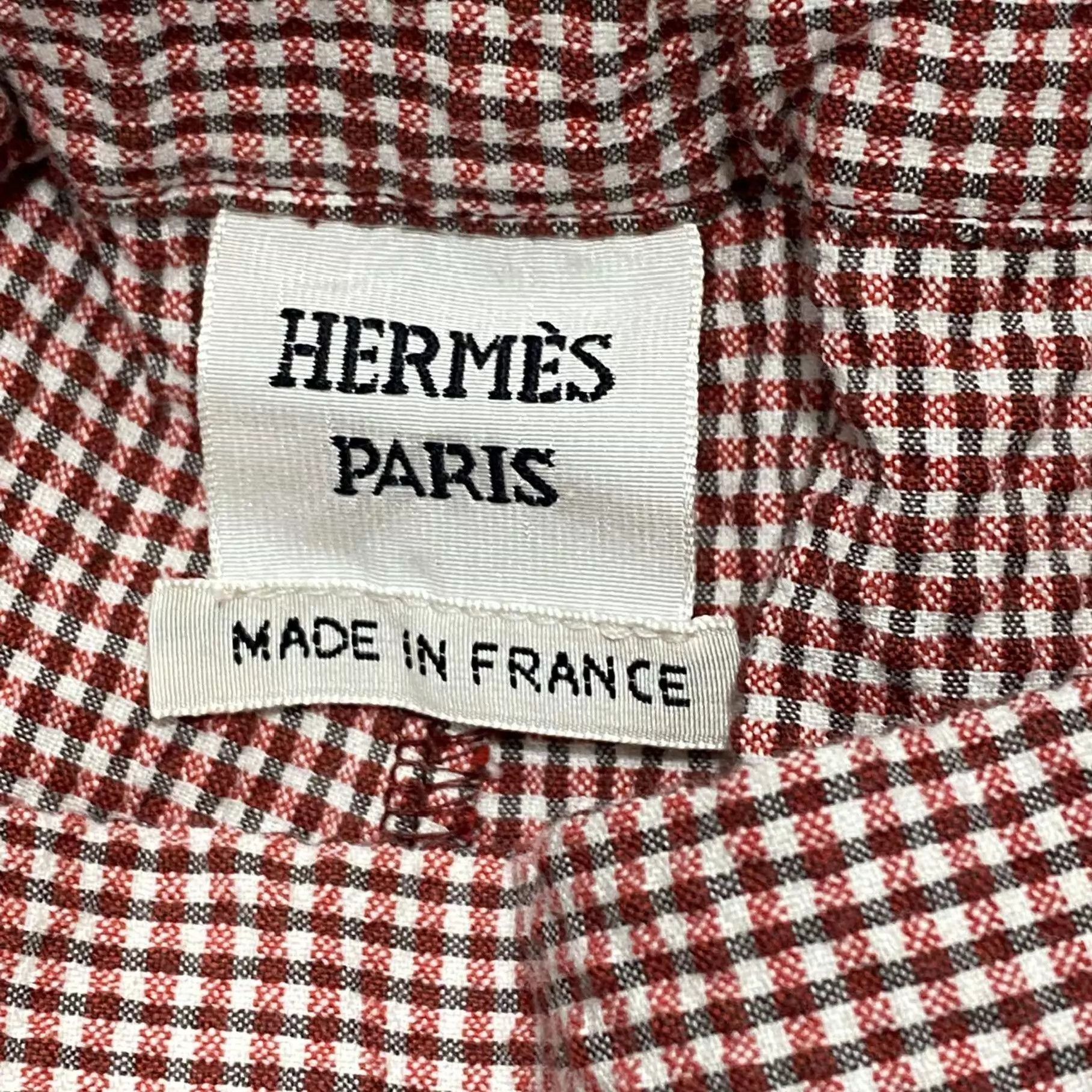 Hermes HERMES Red Mountain Check Embroidered Shorts 34 Size 25" / US 0 / IT 36 - 5 Thumbnail