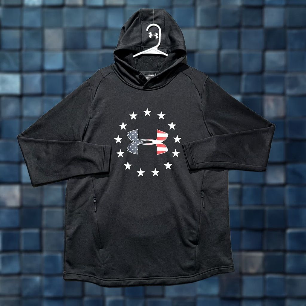 Under Armour Under Armour Hoodie Mens XL Black Freedom Tech Terry Pullover USA Military Flag Size US XL / EU 56 / 4 - 1 Thumbnail