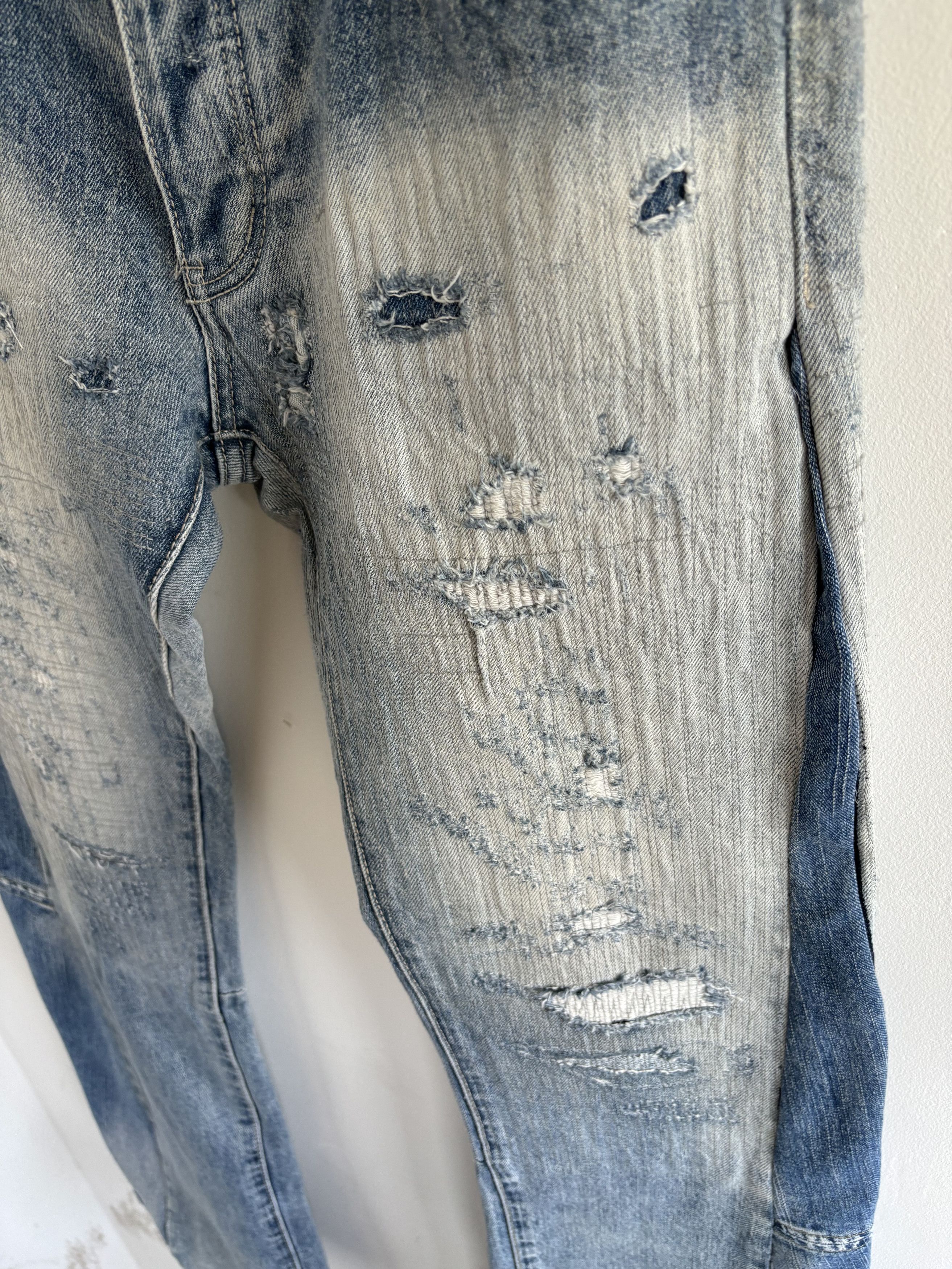 Other Custom Made Flared Distressed Boro Washed Jeans Size US 31 - 12 Thumbnail