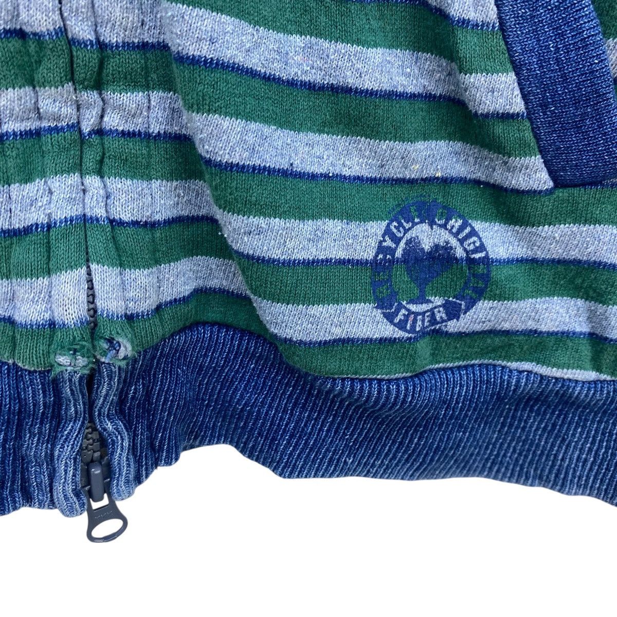 Blue Blue Japan 💥Vintage Blue Blue Japan Stripe Pachtwork Hoodie Size US M / EU 48-50 / 2 - 6 Thumbnail
