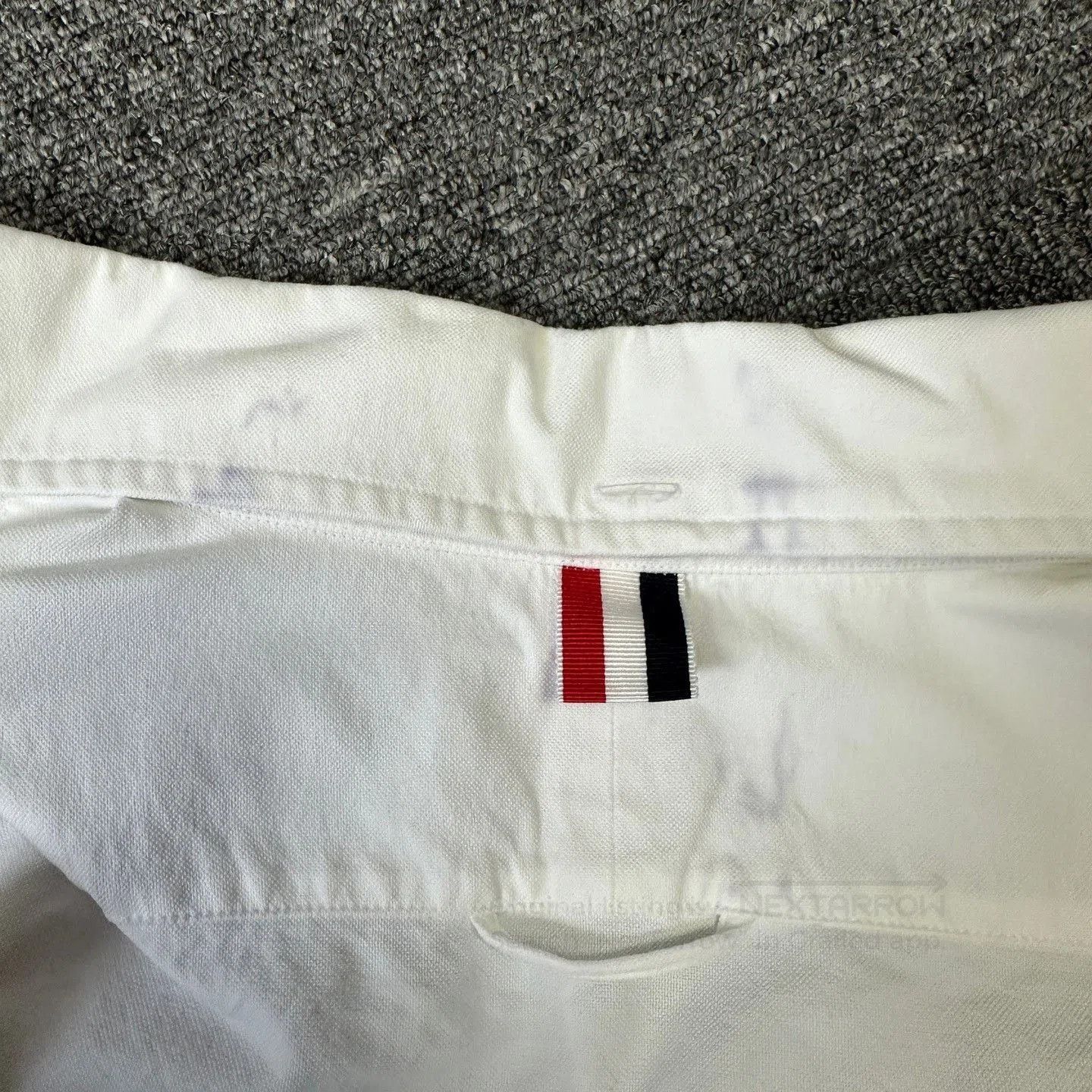 Thom Browne Thom Browne White Stripe Oxford Short-Sleeve Shirt. Size US M / EU 48-50 / 2 - 8 Thumbnail