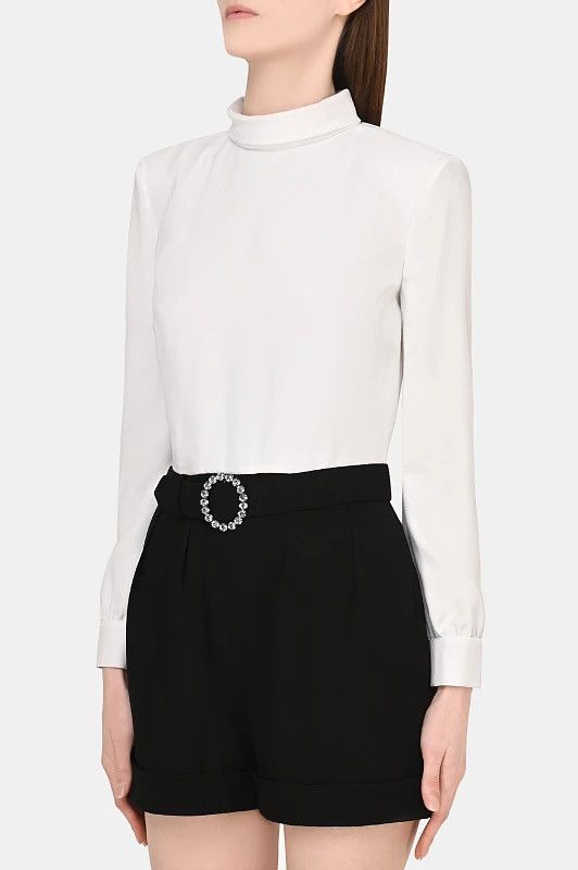 Saint Laurent Paris o1bcso1str1125 Backless Playsuit In Sable in Black/White Size S / US 4 / IT 40 - 2 Thumbnail