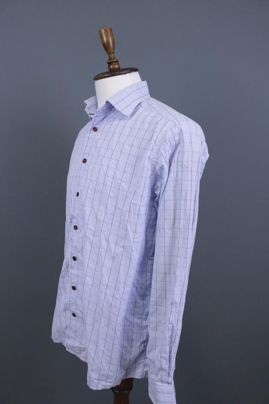 Eton Eton Contemporary Poplin Check Blue Shirt Size 42 / 16.5 Size US M / EU 48-50 / 2 - 5 Thumbnail