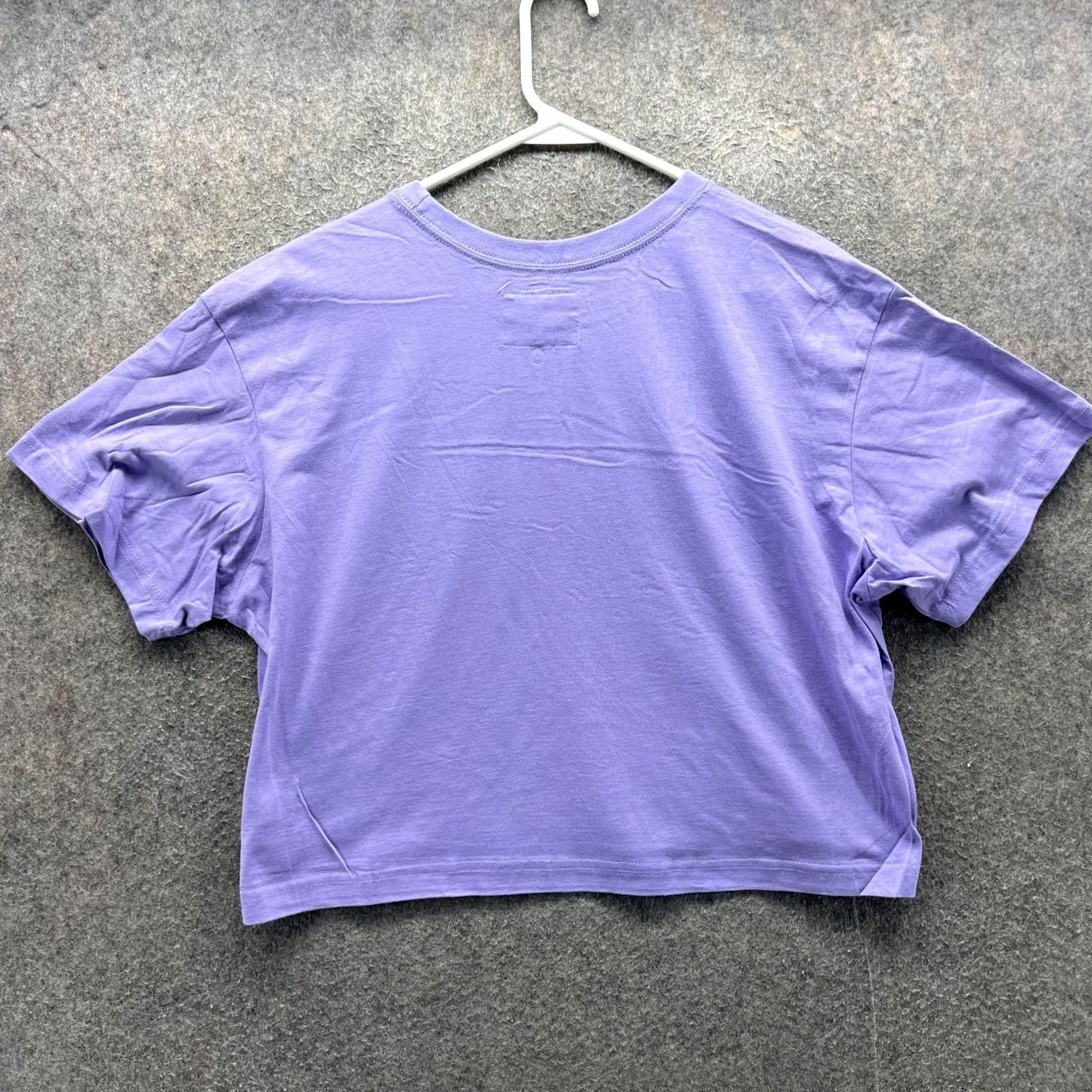 Champion Champion Shirt Womens Large Purple Logo Cropped Crew Neck Short Sleeve Tee Top Size L / US 10 / IT 46 - 7 Thumbnail