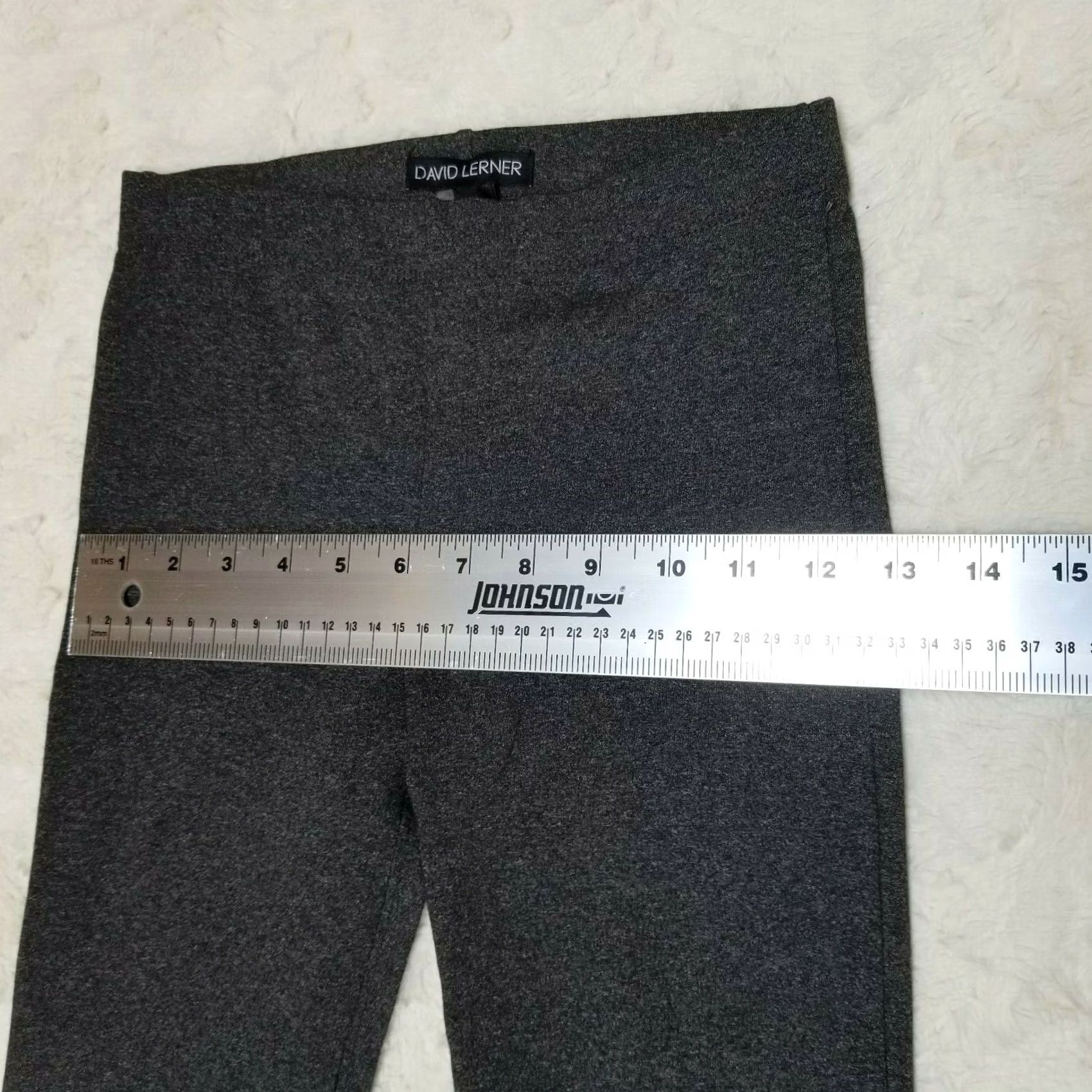 Vintage David Lerner Leggings Women XS Leather Leg Patch Gray Nylon/Spandex Yoga Pants Mid Rise Size 26" / US 2 / IT 38 - 7 Thumbnail