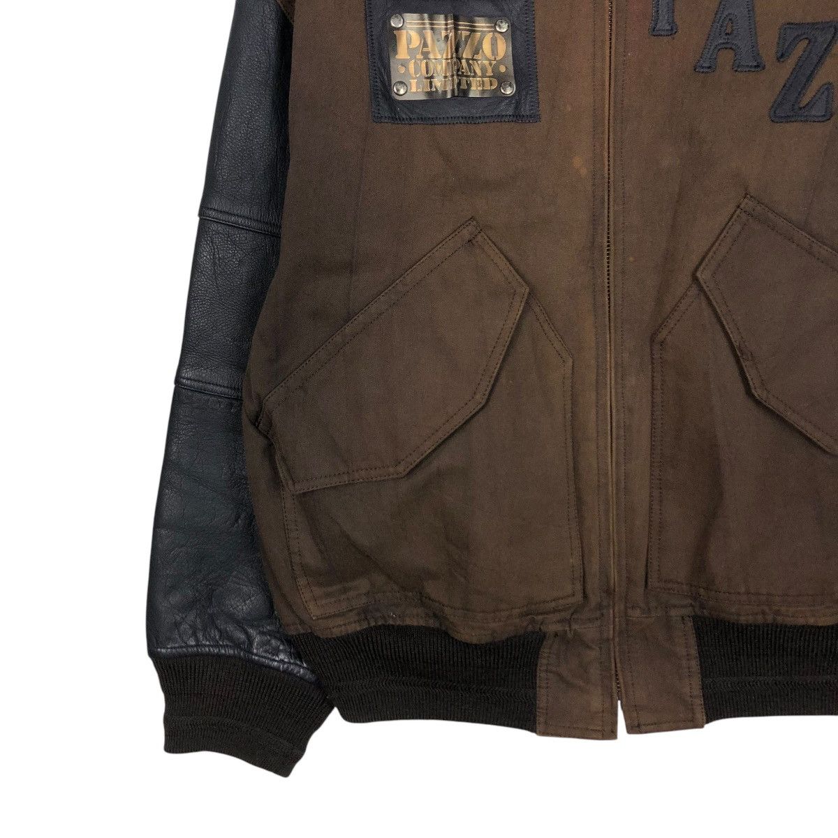 Japanese Brand 🔥VINTAGE BOMBER LEATHER JACKET PAZZO COMPANY ISSEY MIYAKE Size US M / EU 48-50 / 2 - 6 Thumbnail
