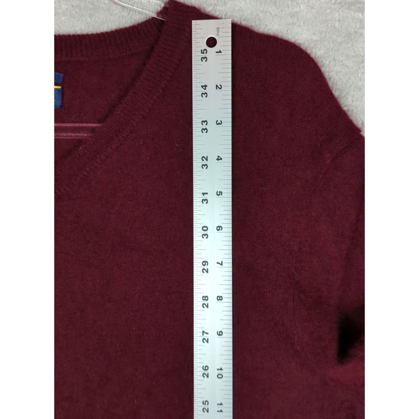 Club Room Club Room Sweater V-Neck Burgundy 2 Ply Cashmere Men's Size L Pullover Knit Regular Winter Fall Shirt? Size US L / EU 52-54 / 3 - 7 Thumbnail