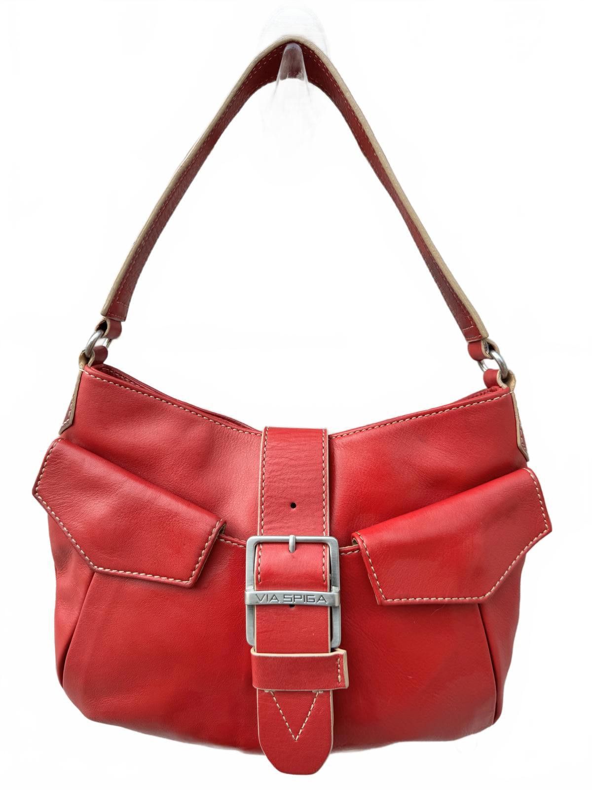 Designer Via Spiga Red Leather Shoulder Bag Size ONE SIZE - 1 Thumbnail