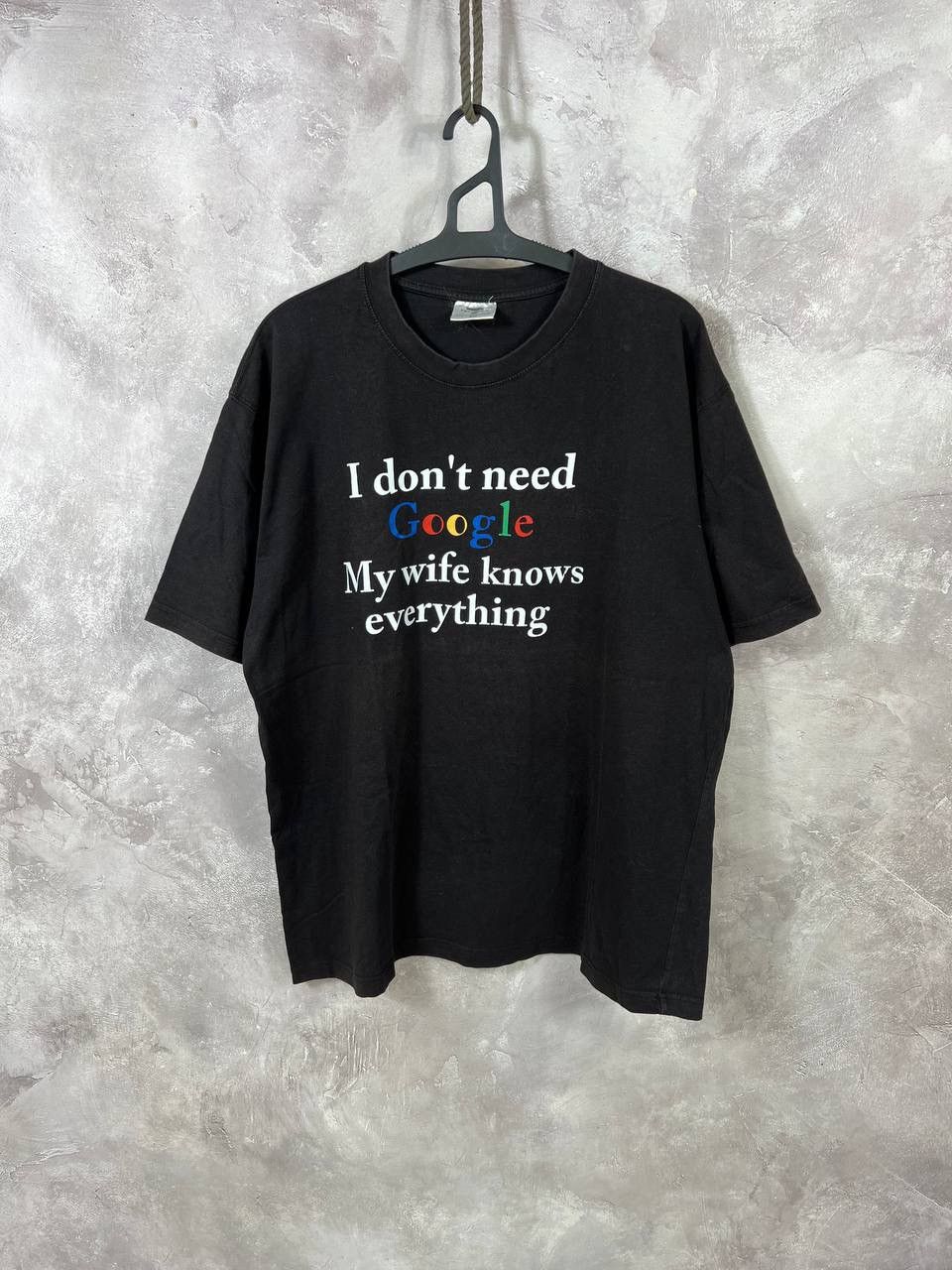 Japanese Brand × Vintage Vintage “I don’t need Google…” humor faded tee Size US XL / EU 56 / 4 - 1 Thumbnail