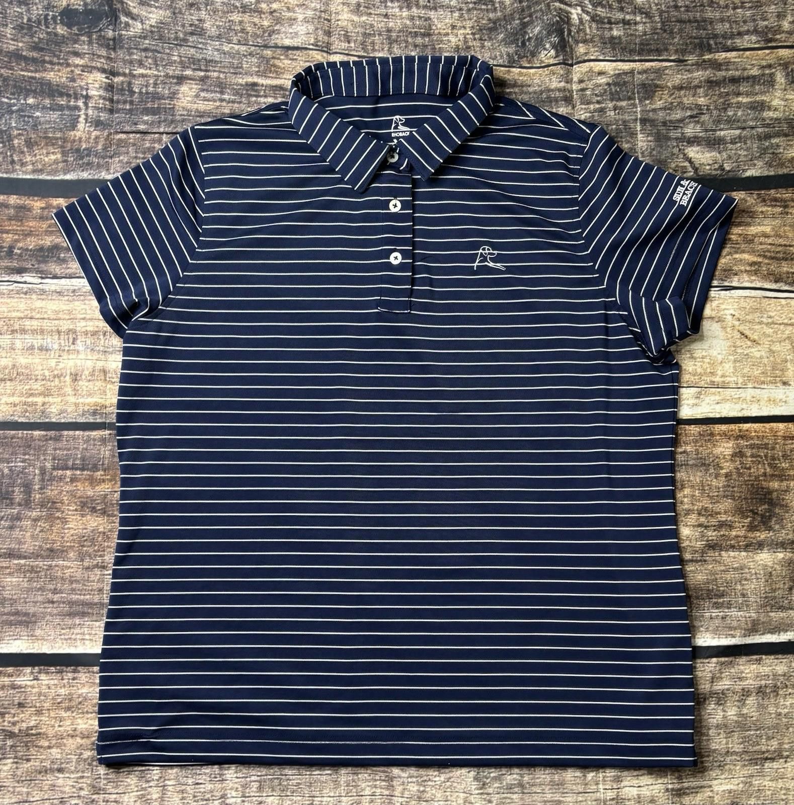 Other Rhoback Polo Shirt Womens XL Navy Striped Stretch Golf Top Size XL / US 12-14 / IT 48-50 - 1 Thumbnail