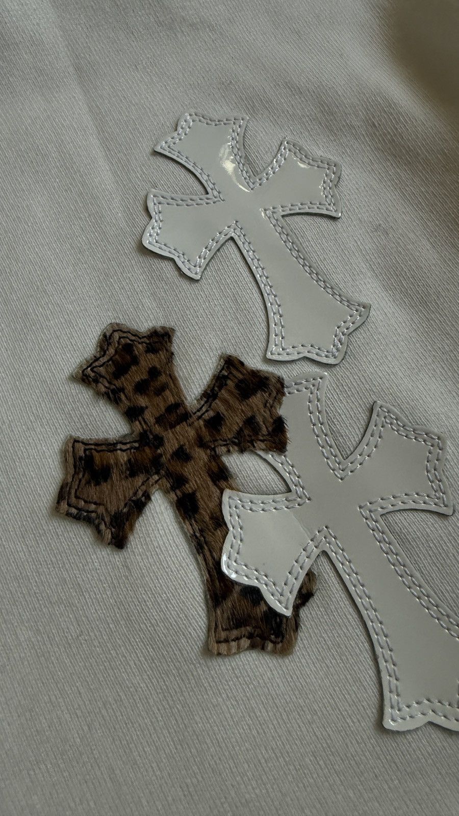 Chrome Hearts RARE! Chrome Hearts White & Leopard Cross Patch Sweatshirt. Size US S / EU 44-46 / 1 - 5 Thumbnail