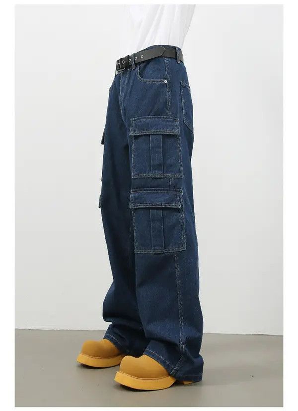 Japanese Brand Norika x Rina Vintage Multi-Pocket Washed Cargo Jeans Size US 32 / EU 48 - 5 Thumbnail