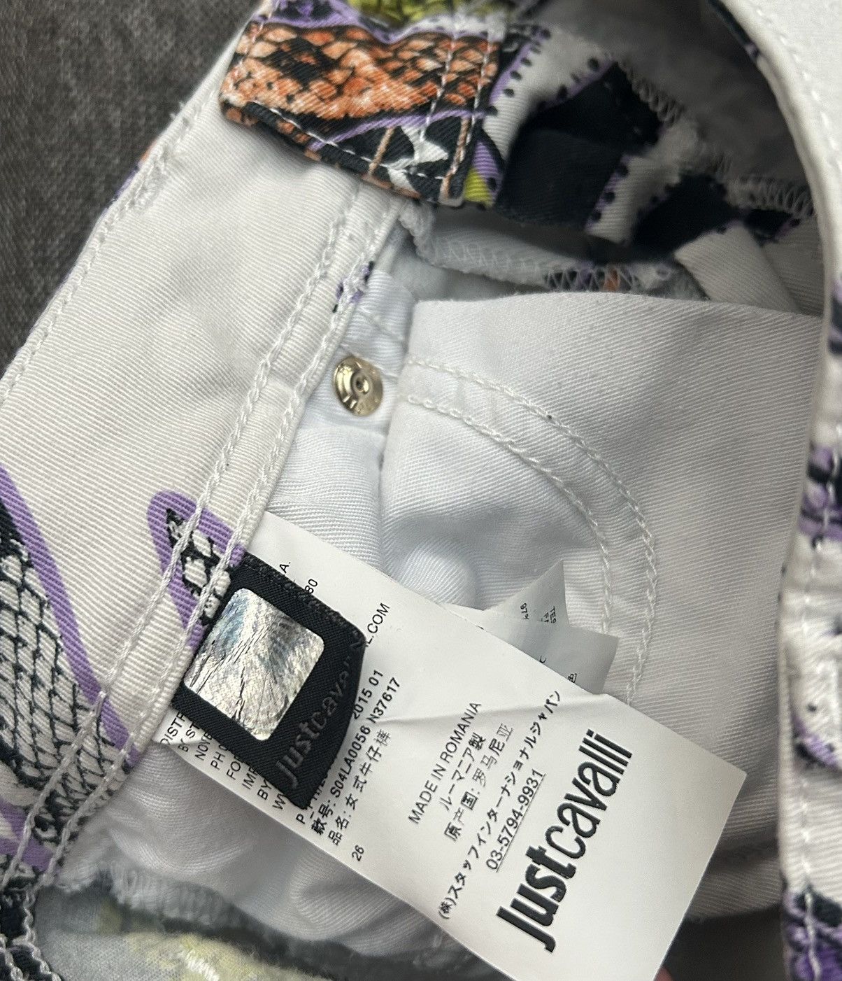 Just Cavalli Vintage Just Cavalli Floral Print Skinny Jeans Ankle Zip Size 26" / US 2 / IT 38 - 9 Thumbnail