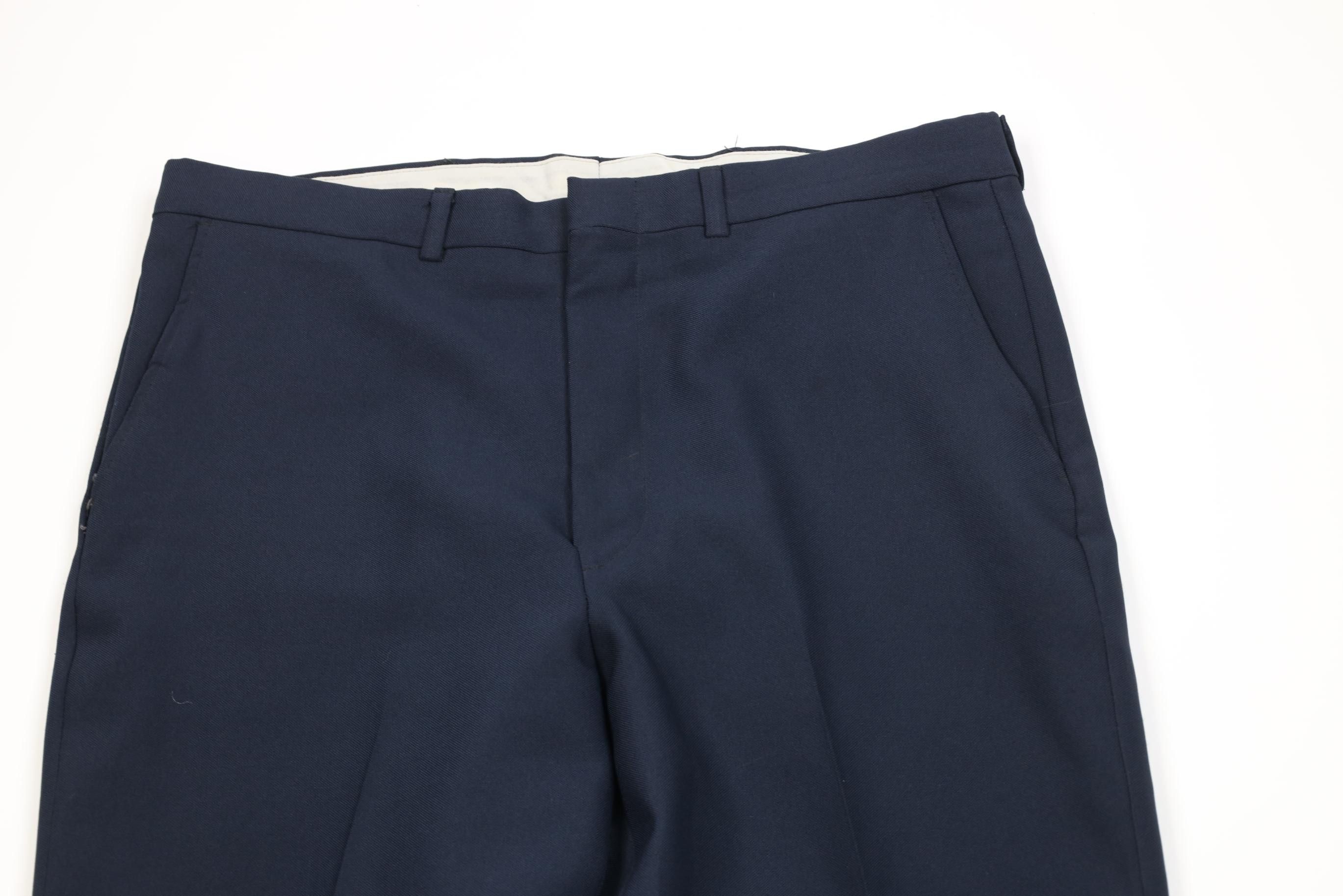 Vintage Vintage 70s Streetwear Flared Wide Leg Chino Pants Blue USA Size US 36 / EU 52 - 2 Thumbnail